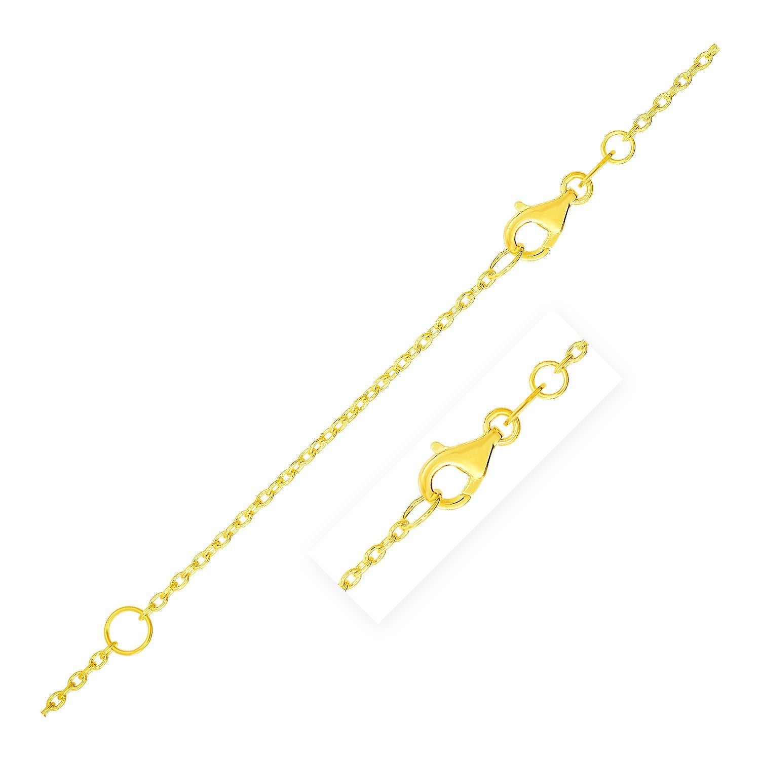 Extendable Cable Chain in 14k Yellow Gold (1.5mm) by Bids.com