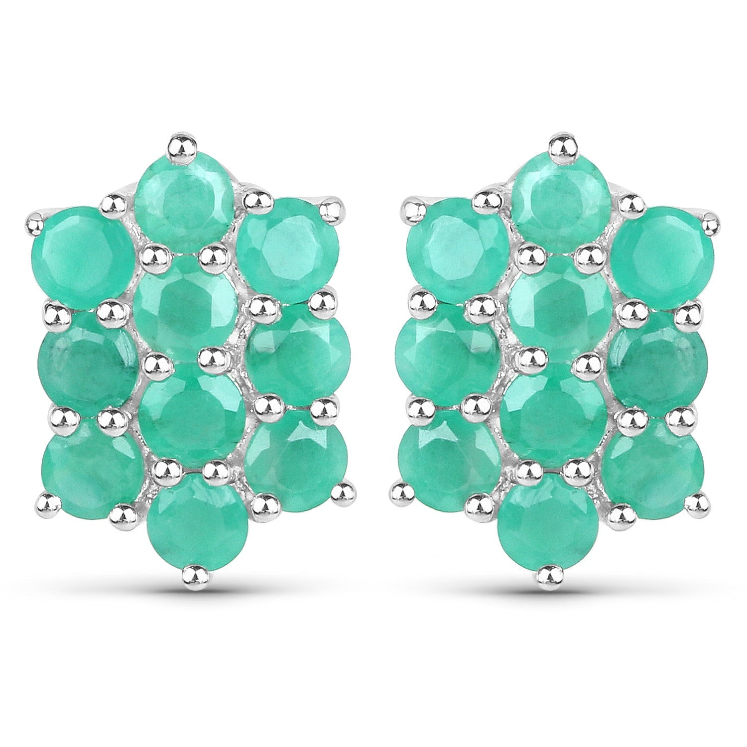 6.60 Carat Genuine Emerald .925 Sterling Silver 3 Piece Jewelry Set (Ring, Earrings, and Pendant w/ Chain) by Bids.com