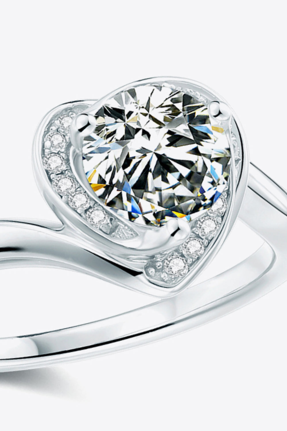 1 Carat Sparkala™ Platinum Over Pure Sterling Silver Heart Ring by Sparkala