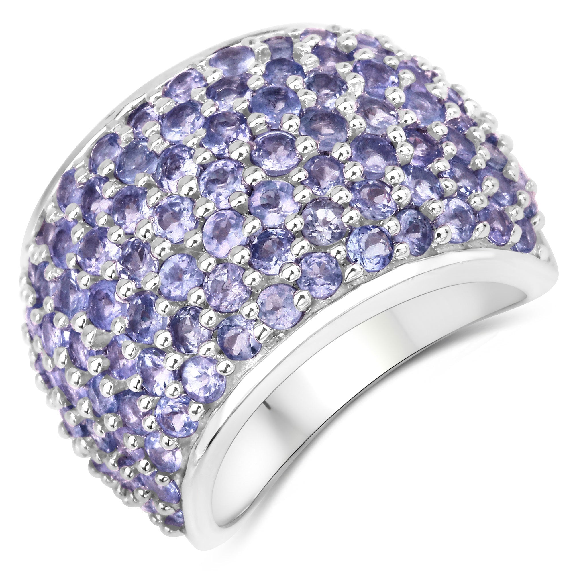 4.22 Carat Genuine Tanzanite .925 Sterling Silver Ring by Bids.com