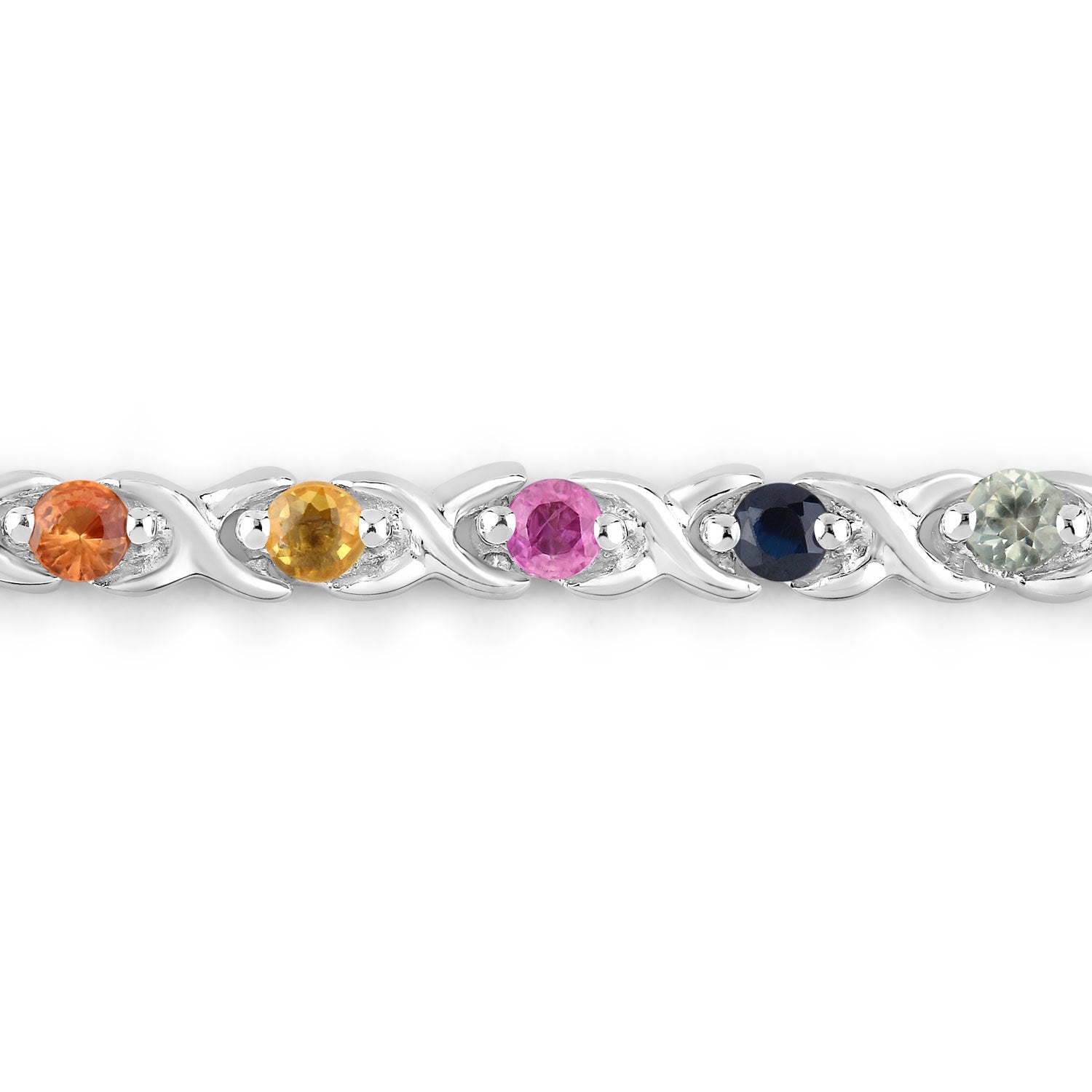0.88 Carat Genuine Multi Sapphire .925 Sterling Silver Bracelet by Bids.com