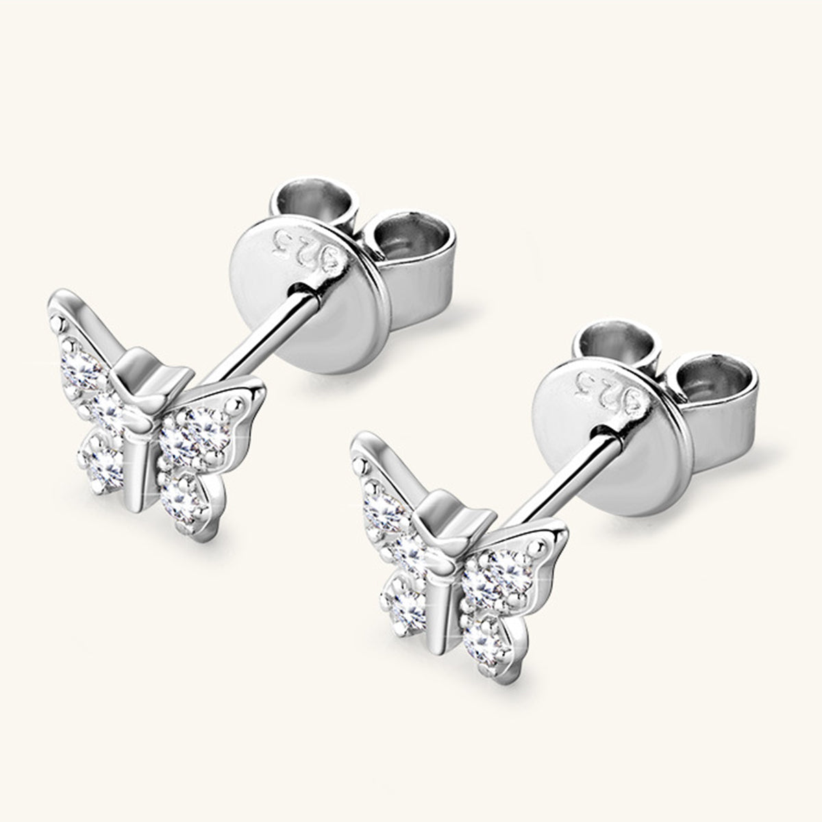 Sparkala™ Pure Sterling Silver Butterfly Stud Earrings by Sparkala