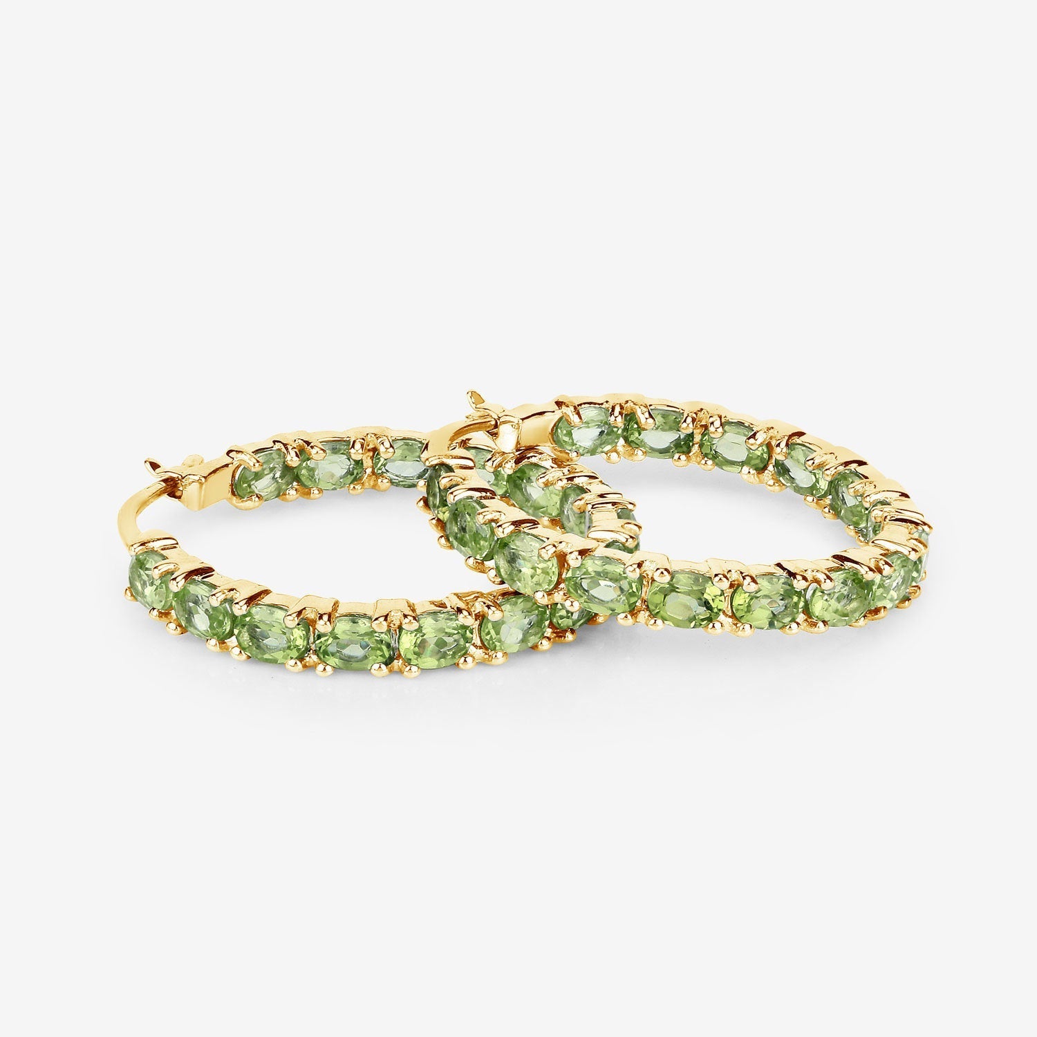 5.10 Carat Genuine Peridot .925 Sterling Silver Earrings DestGlow