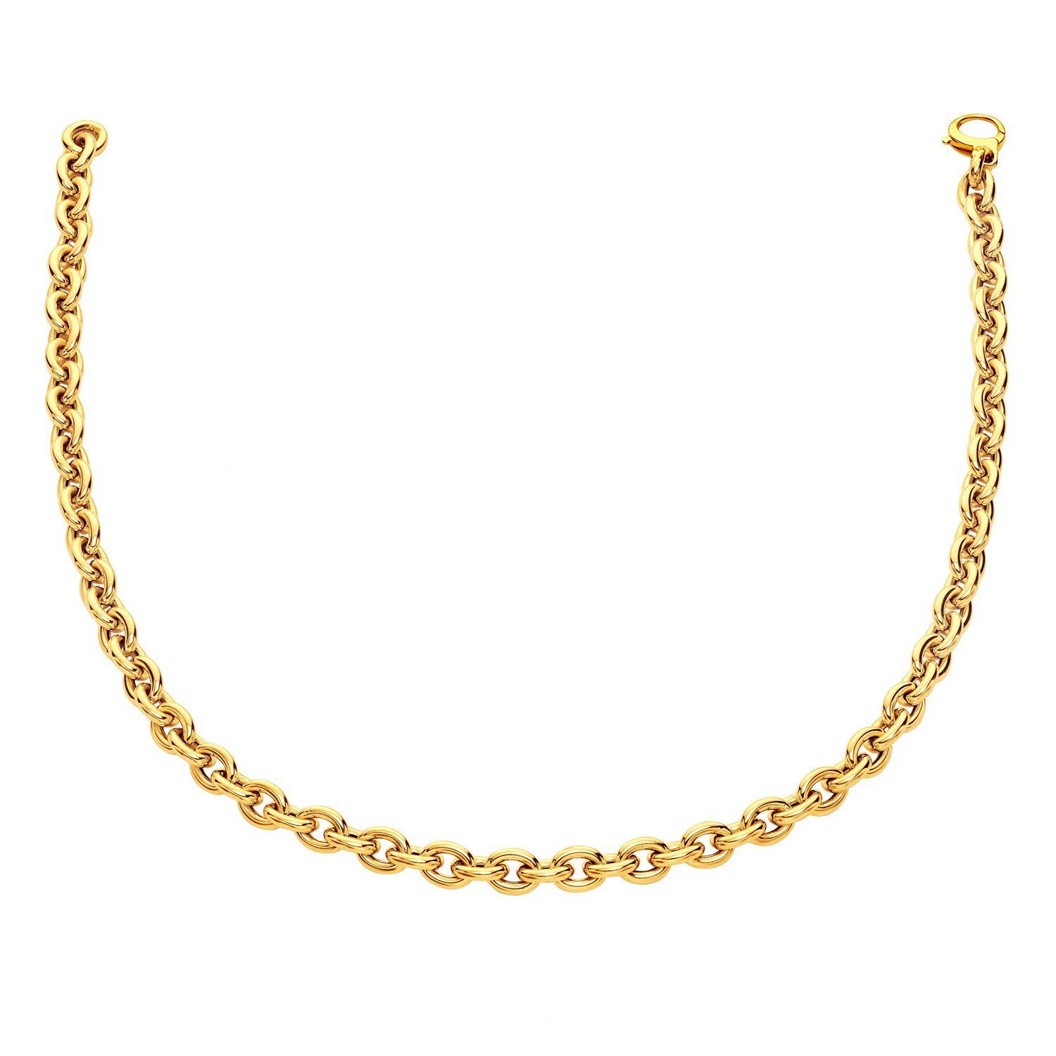14k Yellow Gold Polished Cable Link Necklace by Bids.com