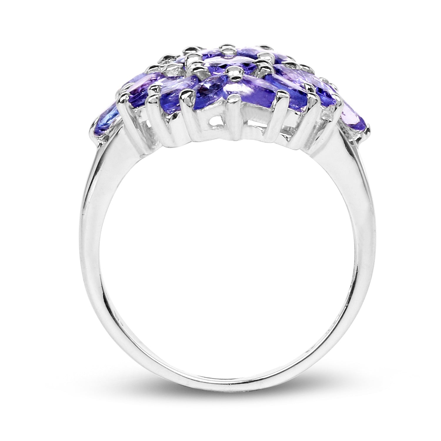 3.40 Carat Genuine Tanzanite .925 Sterling Silver Ring DestGlow