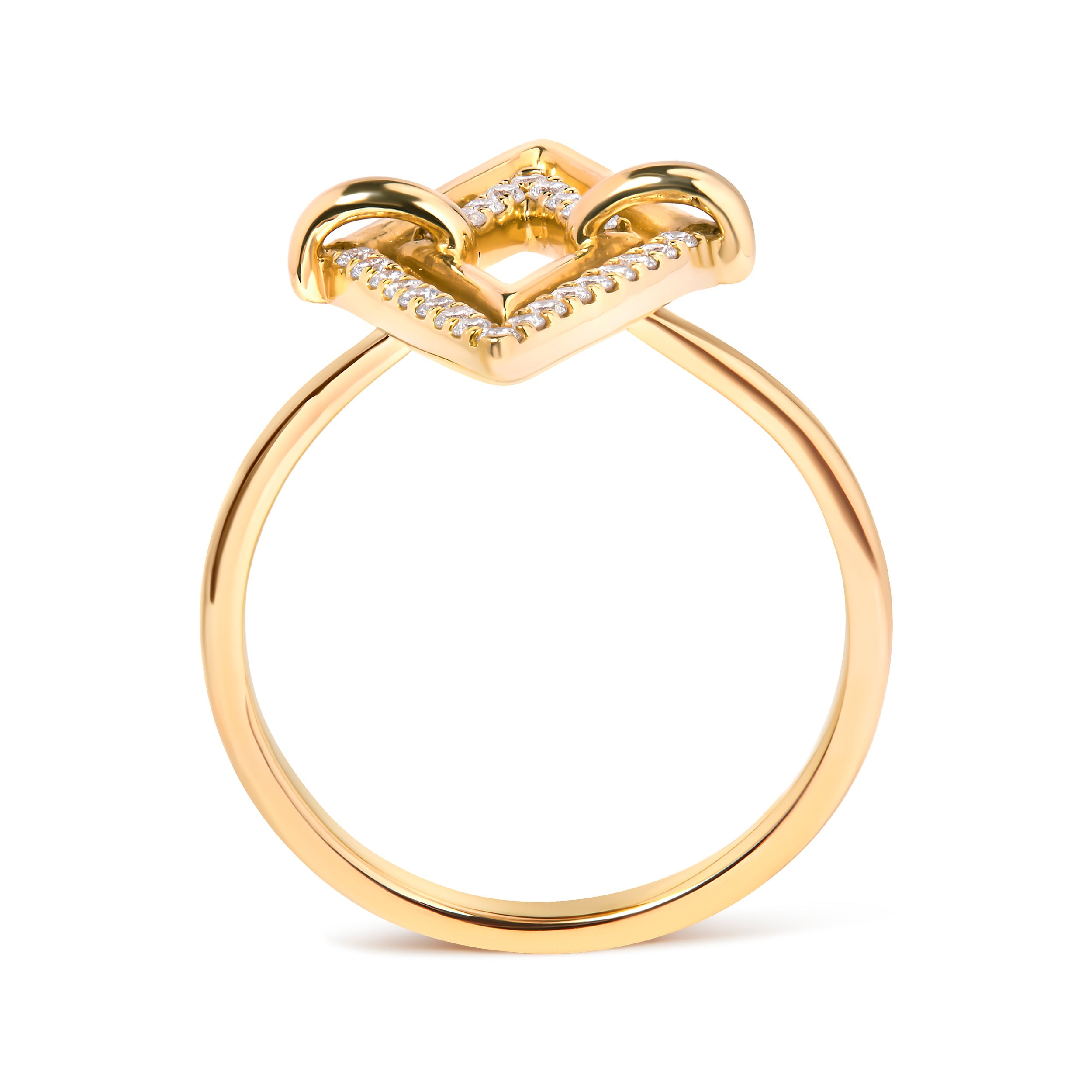 14K Yellow Gold 1/5 Cttw Diamond Double Triangle Ring (G-H Color, SI1-SI2 Clarity) - Size 7 by Bids.com