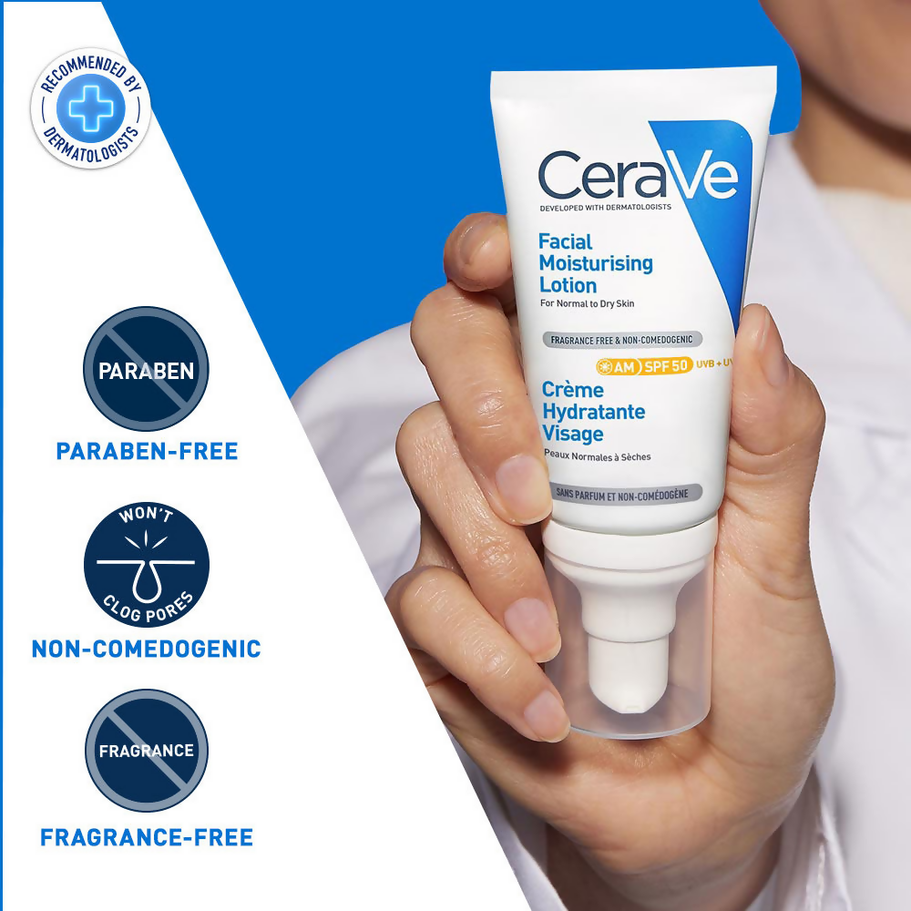 CeraVe AM Facial Moisturizing Lotion With Sunscreen SPF 50 by Dista