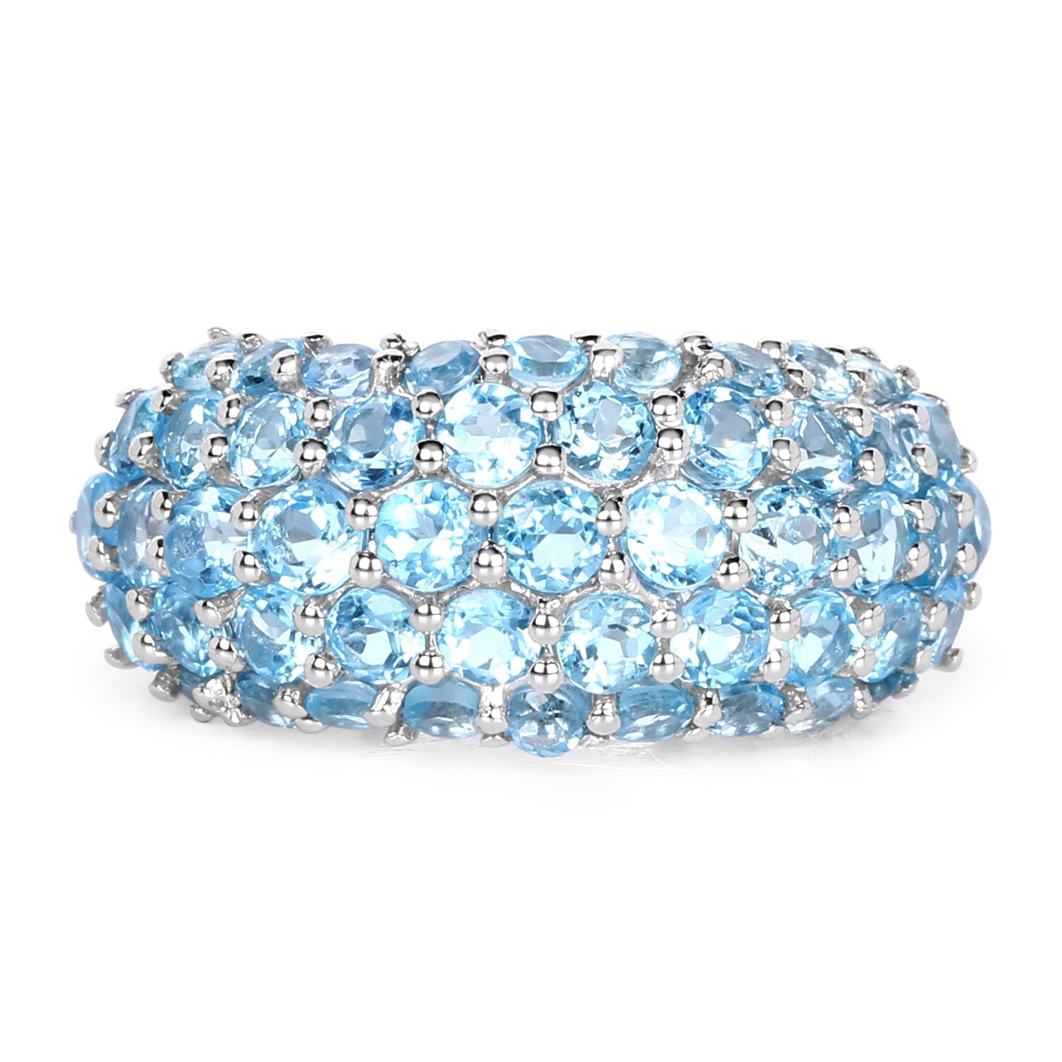 4.11 Carat Genuine Blue Topaz .925 Sterling Silver Ring DestGlow