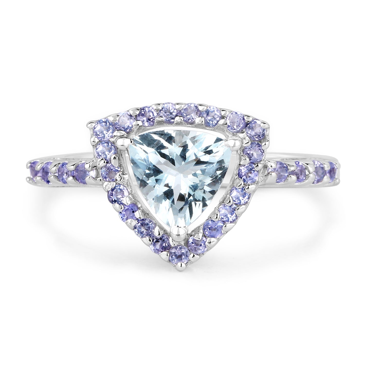 1.41 Carat Genuine Aquamarine & Tanzanite .925 Sterling Silver Ring by Bids.com