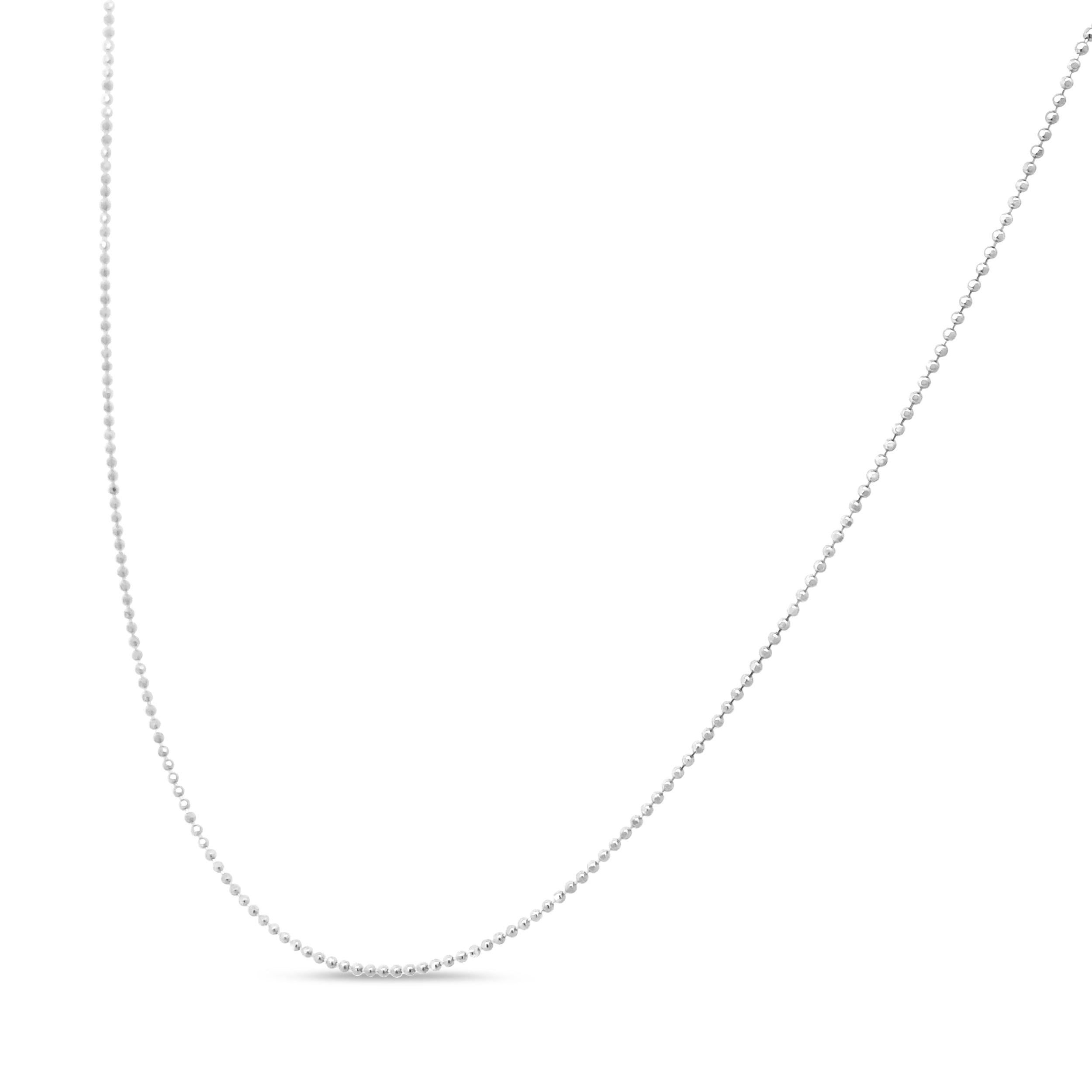 .925 Sterling Silver 0.7mm Slim and Dainty Unisex 18" Inch Ball Bead Chain Necklace by Bids.com