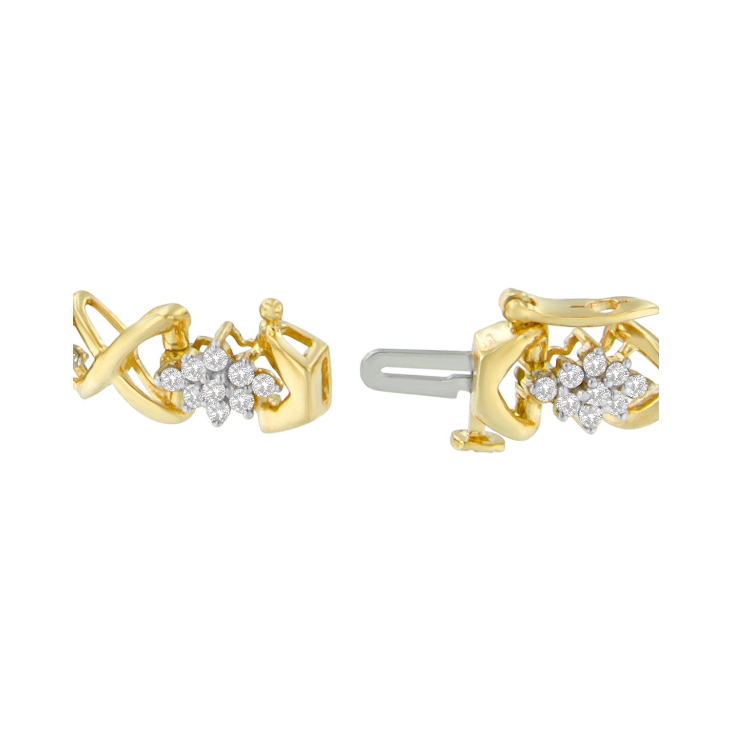 10k Yellow Gold Plated .925 Sterling Silver 2.00 Cttw Round-Cut Diamond Link 7" Bracelet (H-I Color, I2-I3 Clarity) by Bids.com
