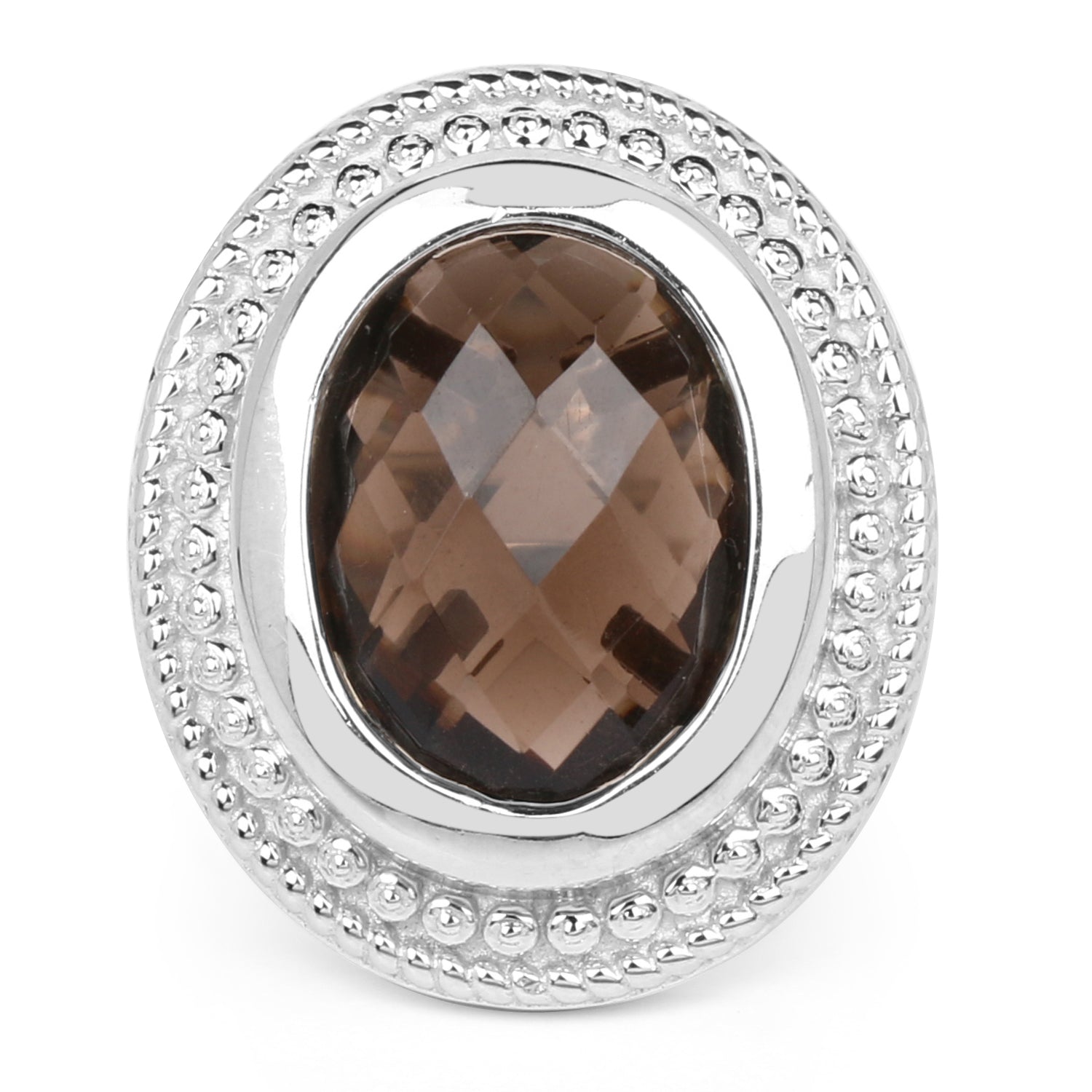 7.90 Carat Genuine Smoky Quartz .925 Sterling Silver Ring by Bids.com