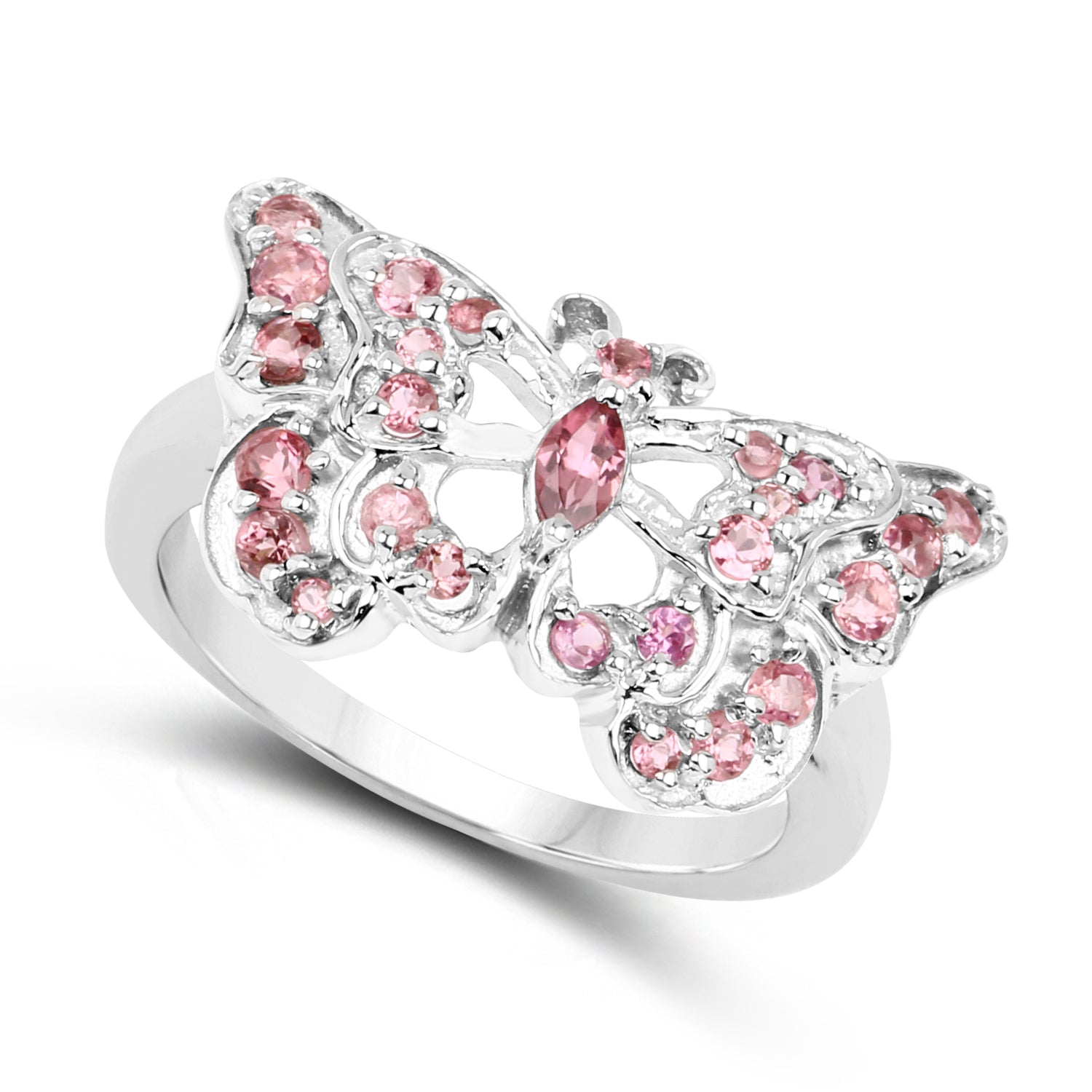0.83 Carat Genuine Pink Tourmaline .925 Sterling Silver Ring by Bids.com