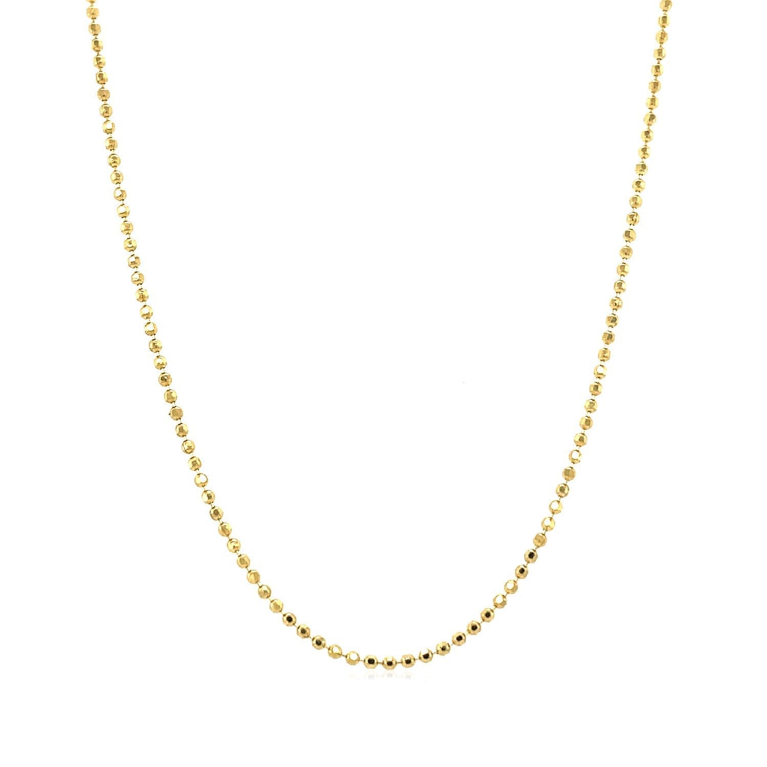 14k Yellow Gold Diamond-Cut Bead Chain 1.2mm by Bids.com