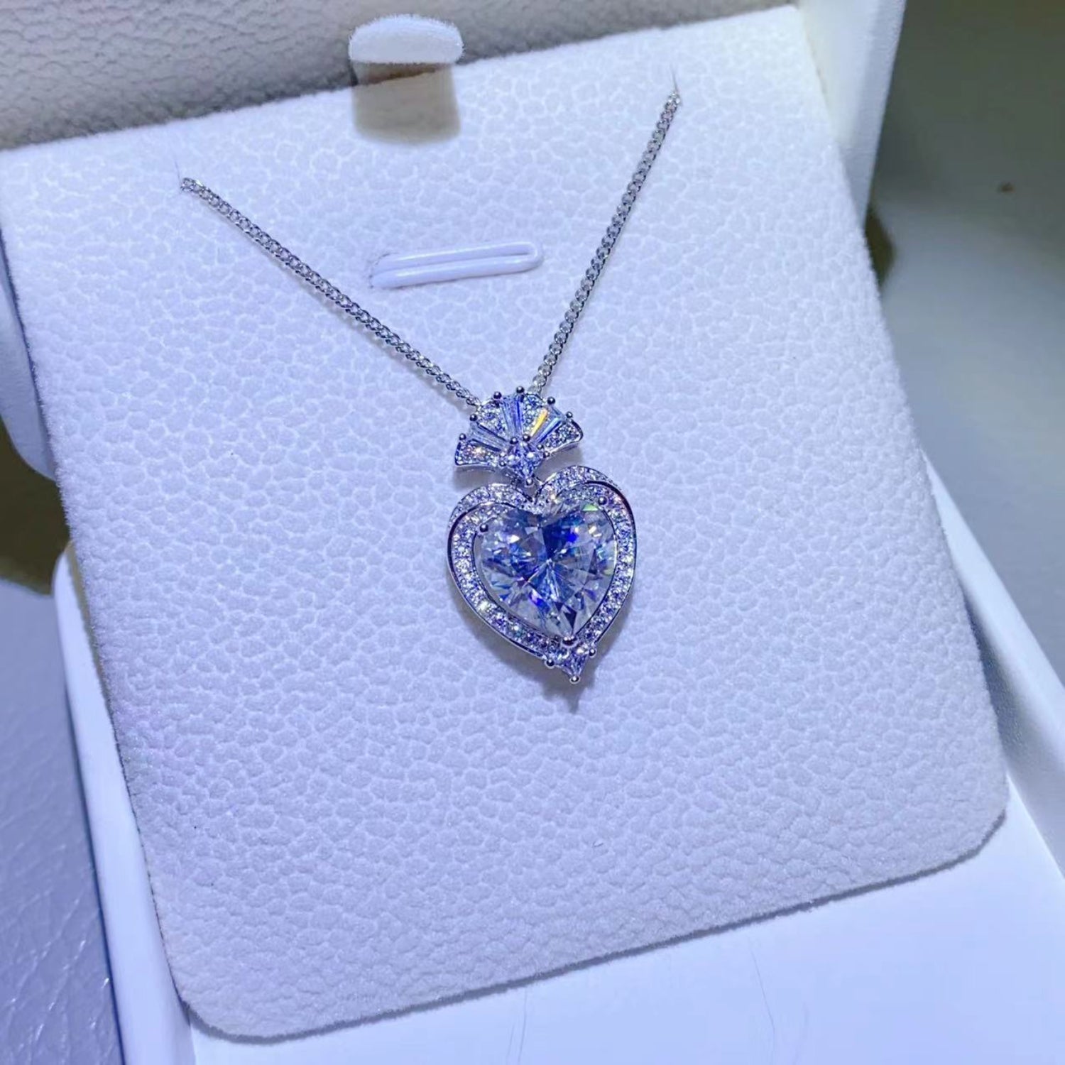 3 Carat Sparkala™ 925 Sterling Silver Heart Pendant Necklace by Sparkala