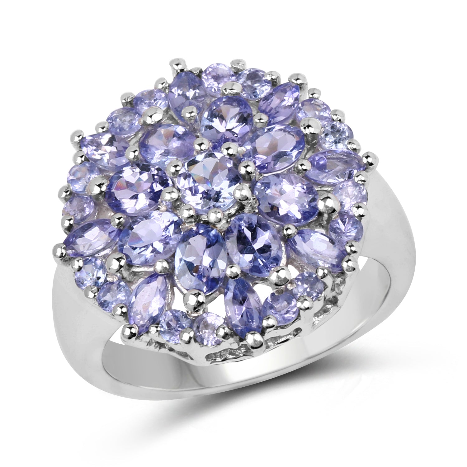 2.79 Carat Genuine Tanzanite .925 Sterling Silver Ring by Bids.com