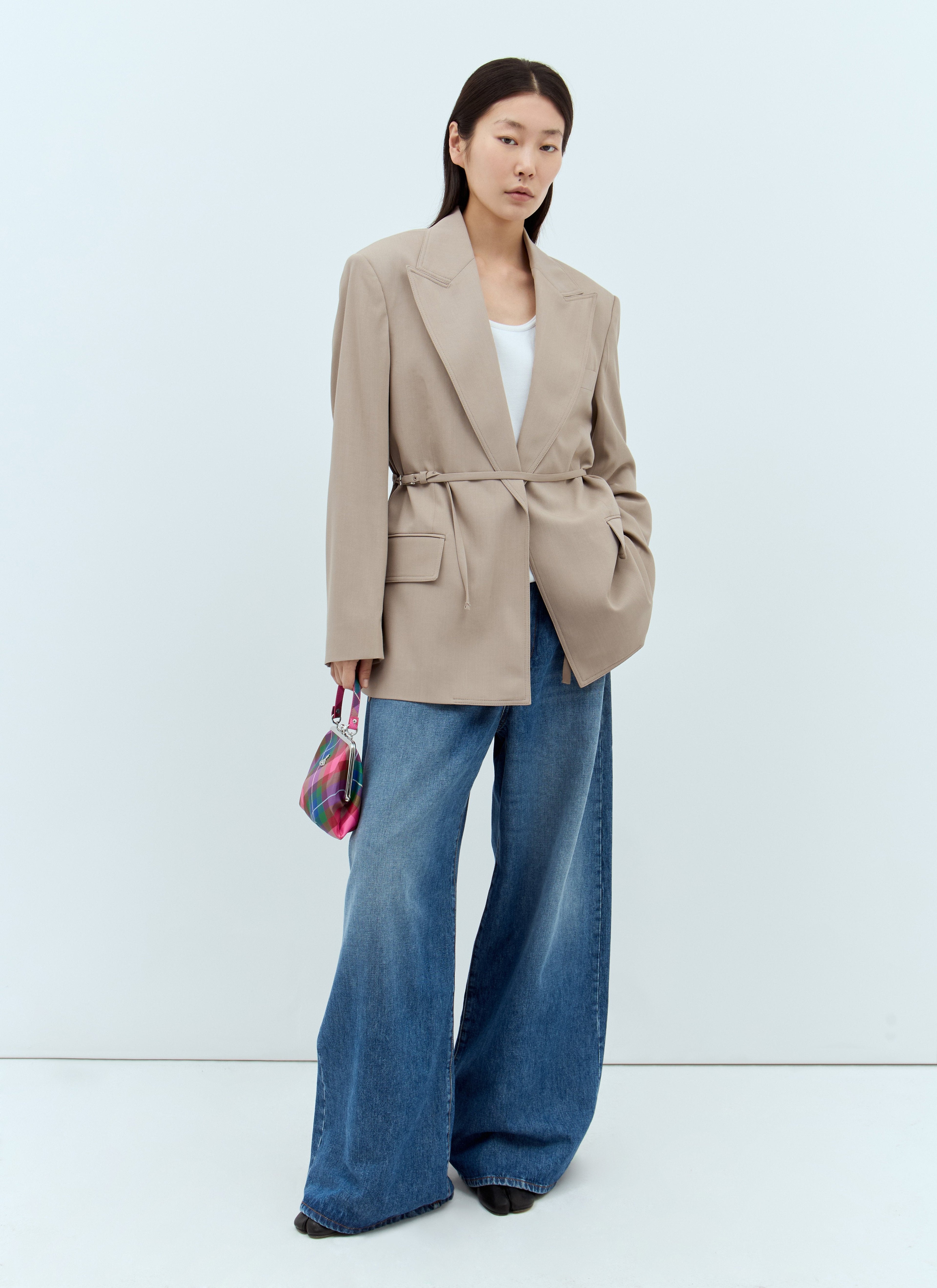 Acne Studios Women Peak Lapels Belted Blazer by Luosophy