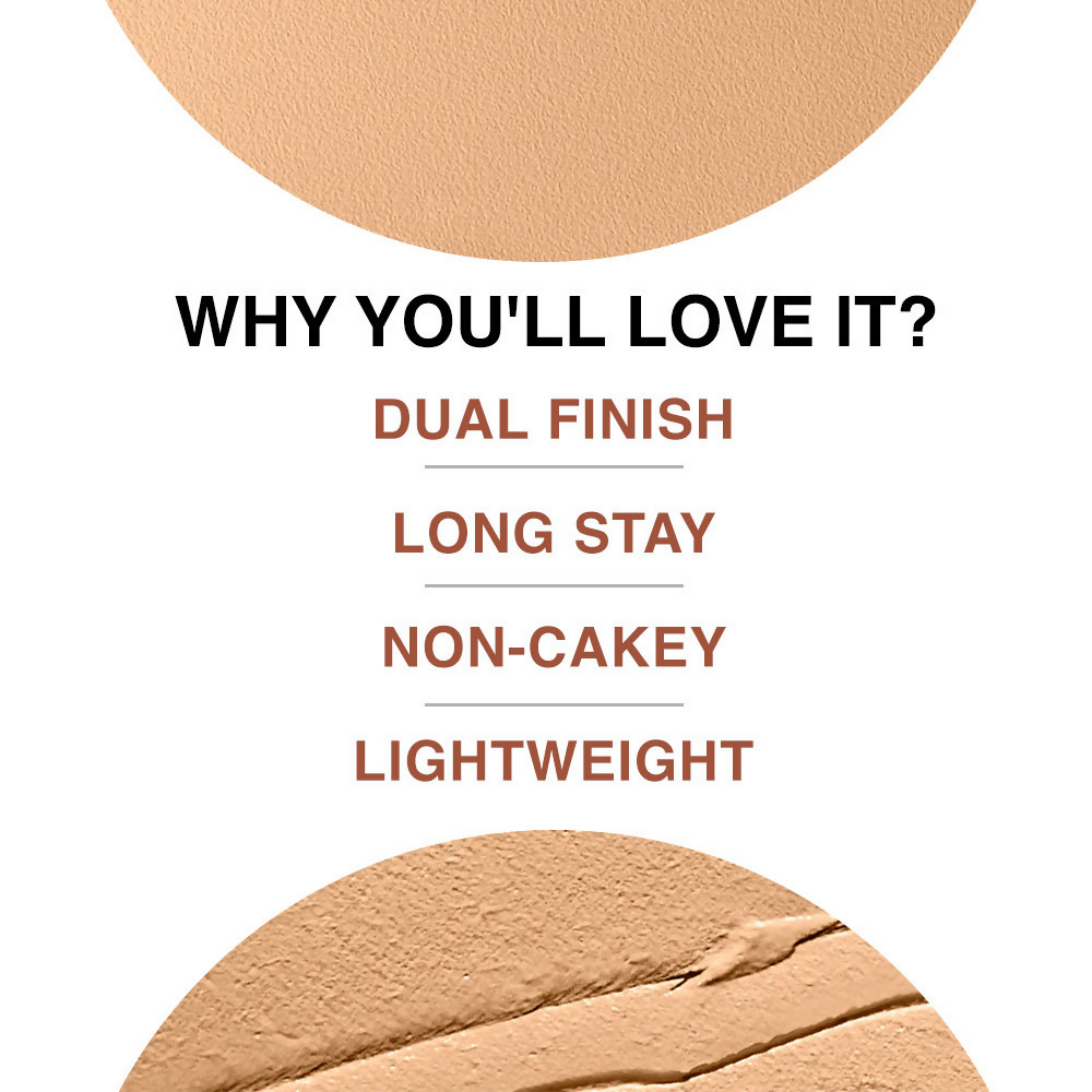Lakme 9 To 5 Unreal Dual Cover Pressed Powder, 2 In 1 Compact + Foundation - 10 Ivory