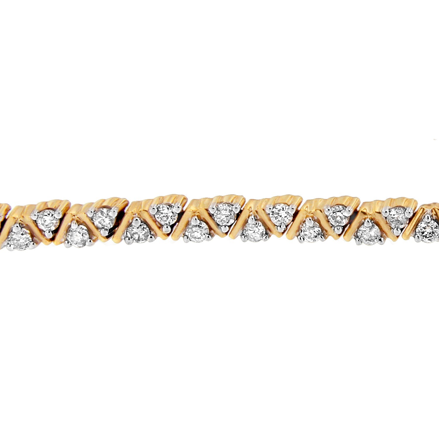 14K Yellow Gold Round-Cut Diamond Bracelet (4.00 cttw, H-I Color, I1-I2 Clarity) by Bids.com