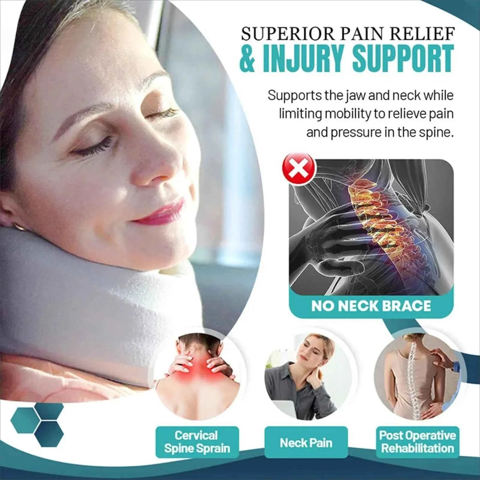 NeckComfort™ Adjustable Soft Foam Neck Brace – Pain Relief & Cervical Support