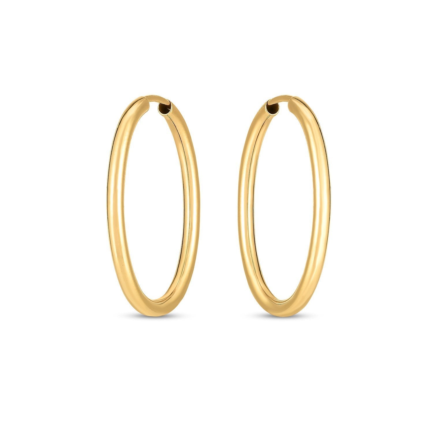 14k Yellow Gold Endless Oval Hoop Earrings(2x25mm)