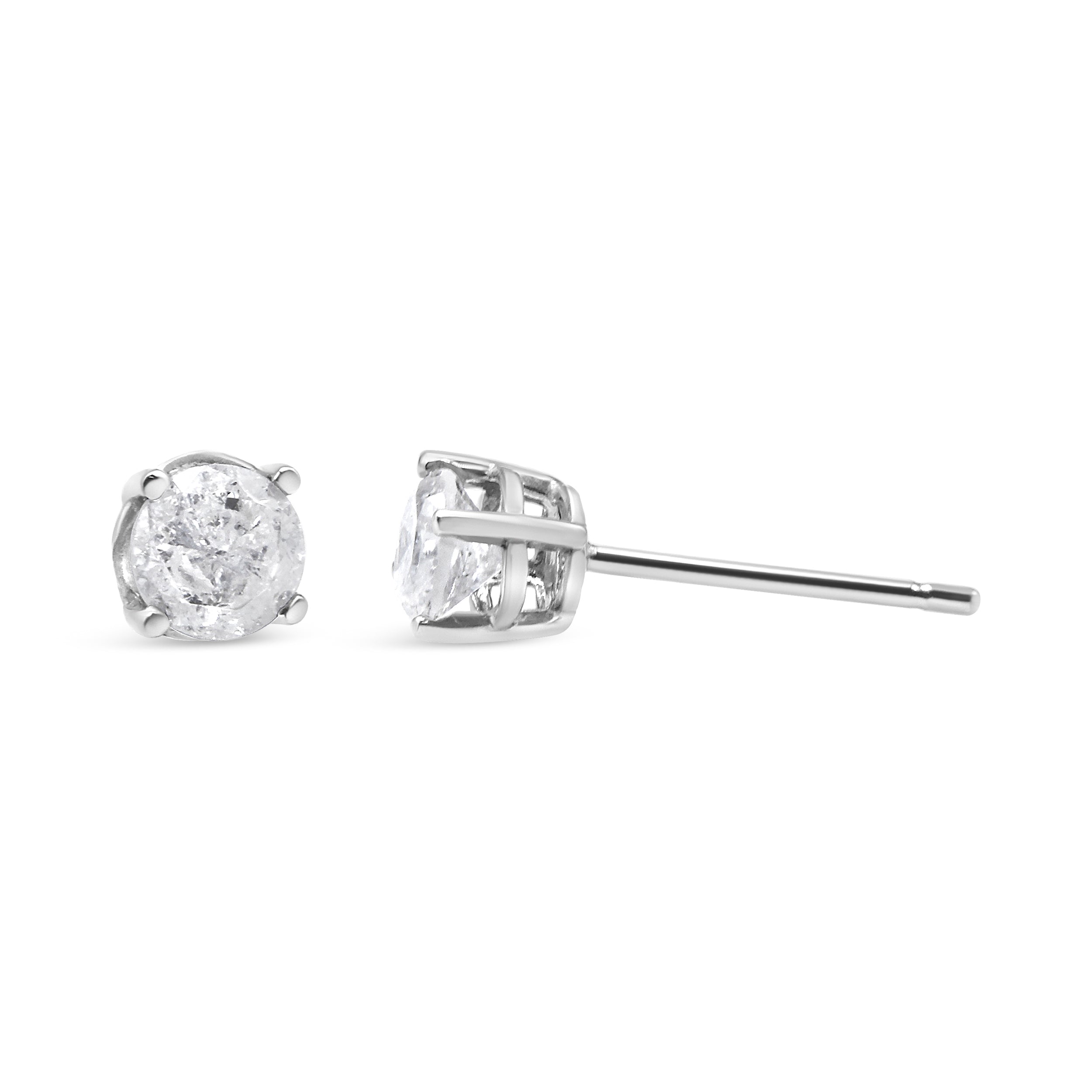 14K White Gold 3/4 Cttw Lab Grown Diamond 4-Prong Classic Stud Earrings (F-G Color, VS2-SI1 Clarity) by Bids.com