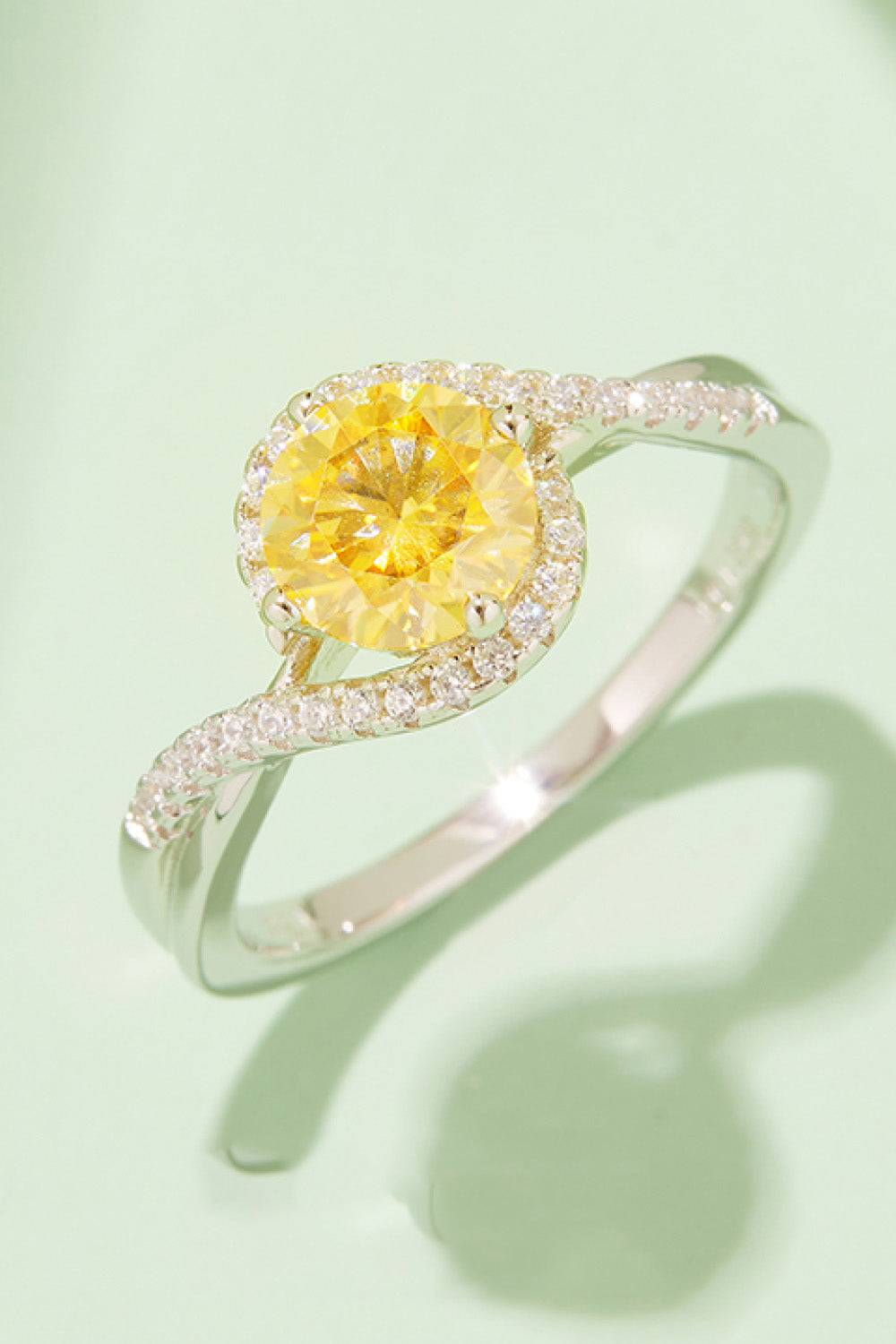 1 Carat Sparkala™ Contrast Platinum Over Pure Sterling Silver Ring (Yellow, Pink, or Blue) - DestGlow