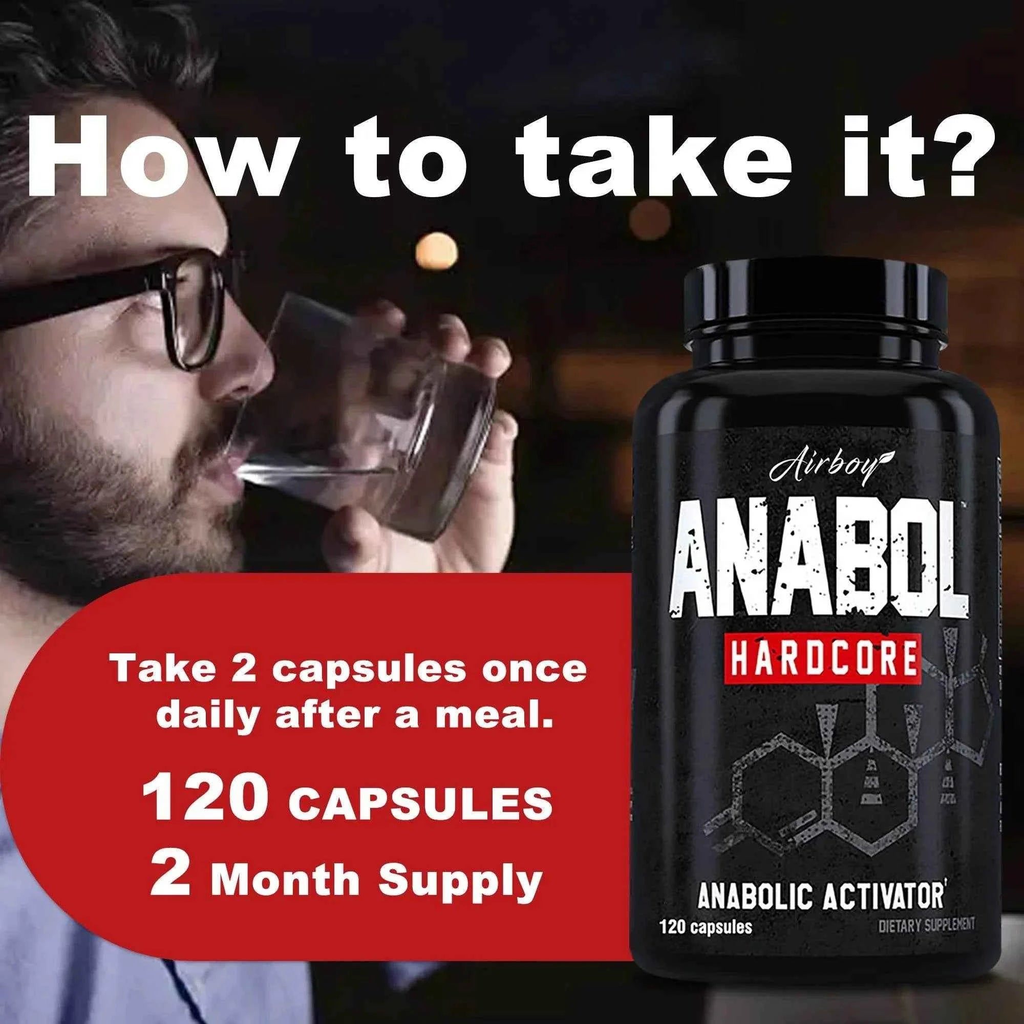 Anabol Hardcore Supplement 120 Caps – Lean Muscle & Growth Support