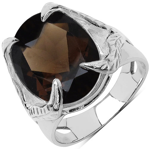 7.80 Carat Genuine Smoky Quartz .925 Sterling Silver Ring by Bids.com
