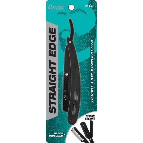 Annie Straight Edge Razor Matte Black - DestGlow