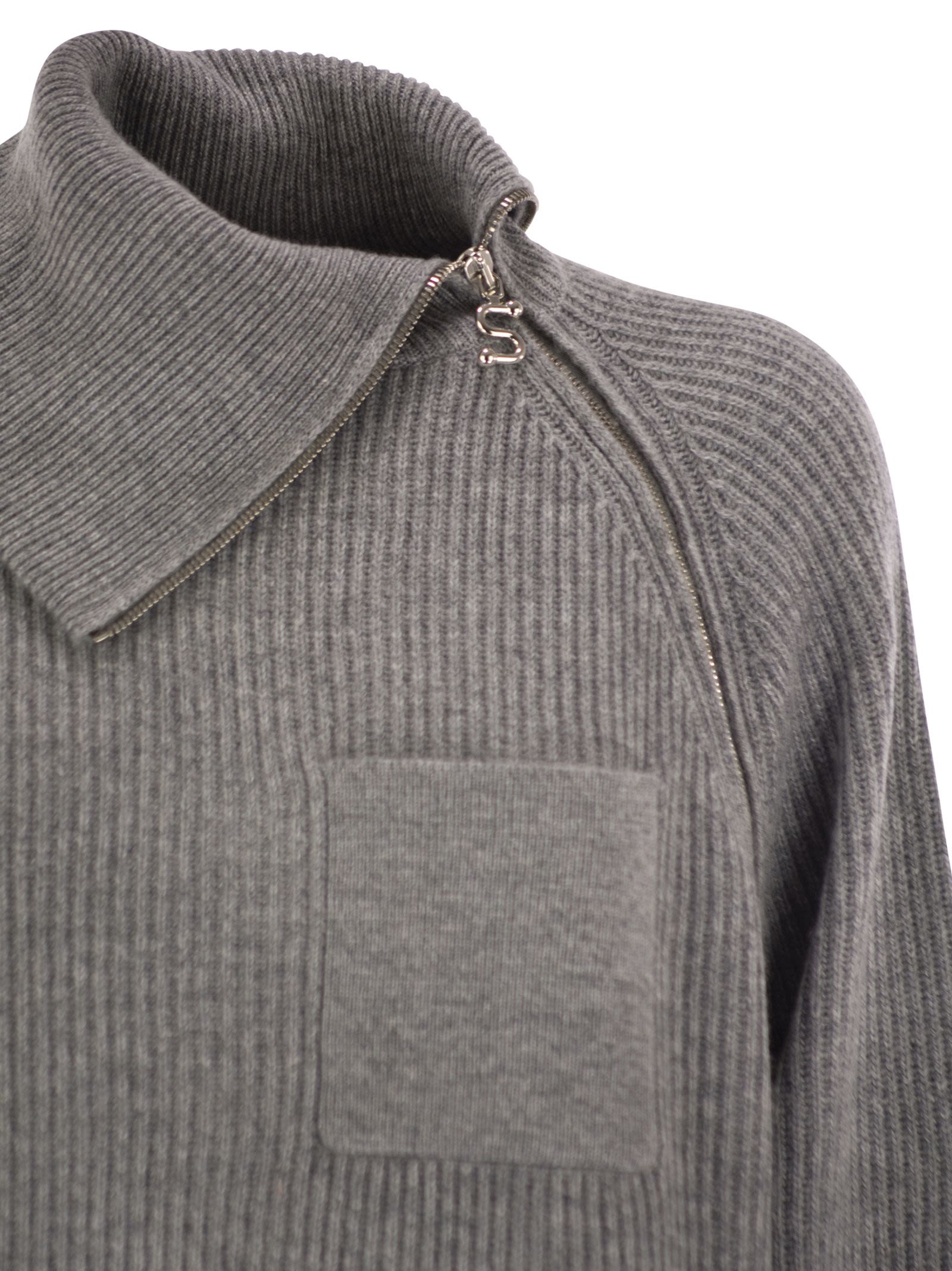 Sportmax Women Salpa - Cashmere-Blend Sweater With Zip by Luosophy