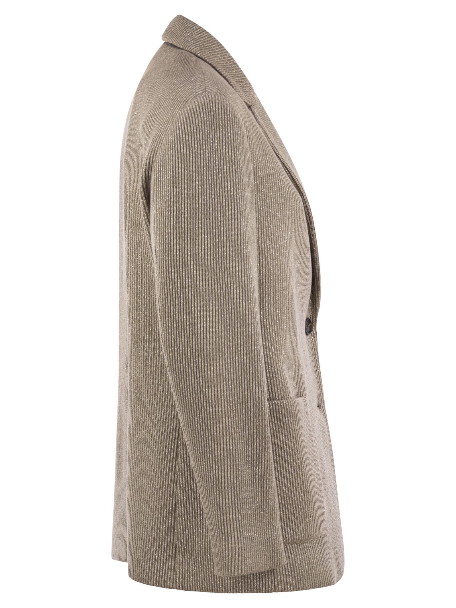 Brunello Cucinelli Women Sparkling English Rib Cotton And Viscose Knitted Jacket With Monili by Luosophy