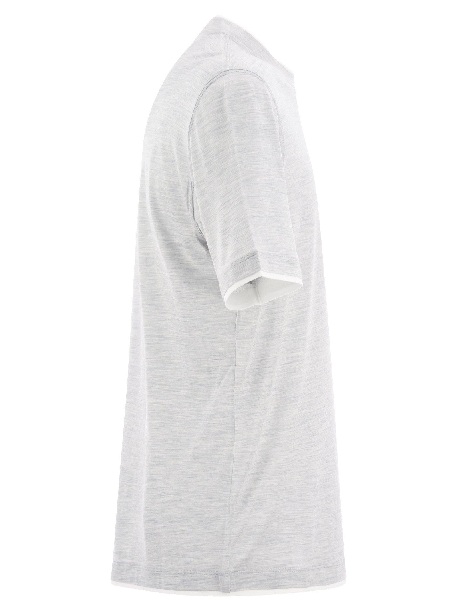 Brunello Cucinelli Men Slim Fit Crew-Neck T-Shirt In Lightweight Cotton Jersey by Luosophy