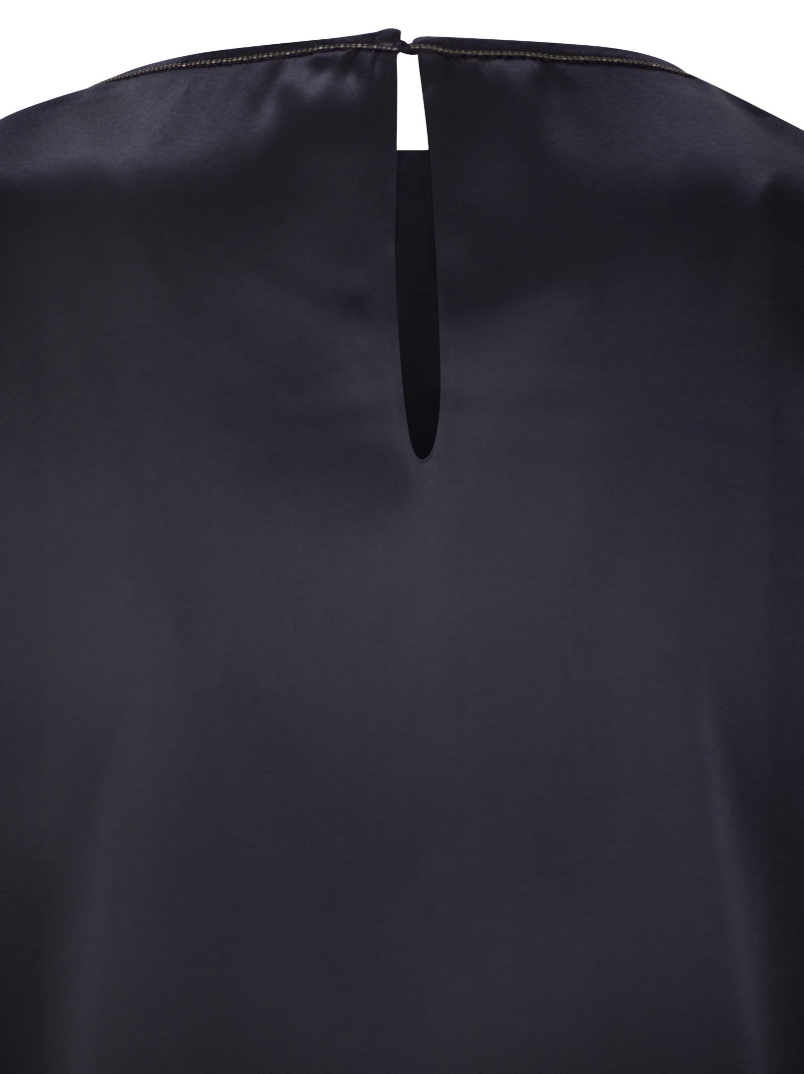 Brunello Cucinelli Women Stretch Silk Satin Top With Jewellery by Luosophy