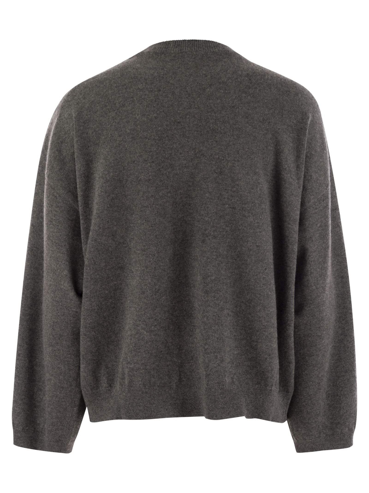 Brunello Cucinelli Women Cashmere Sweater With Breast Pocket And Necklace