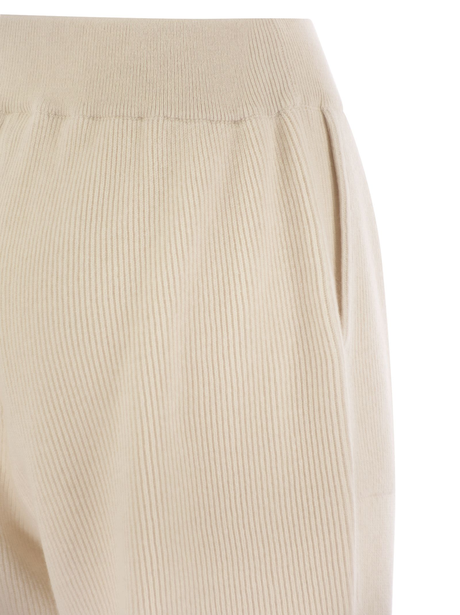 Brunello Cucinelli Women English Rib Cashmere Knit Trousers by Luosophy