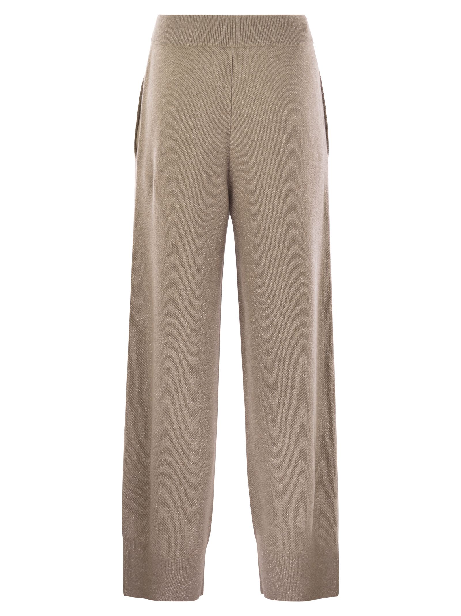 Brunello Cucinelli Women English Rib Cashmere And Viscose Knit Trousers by Luosophy