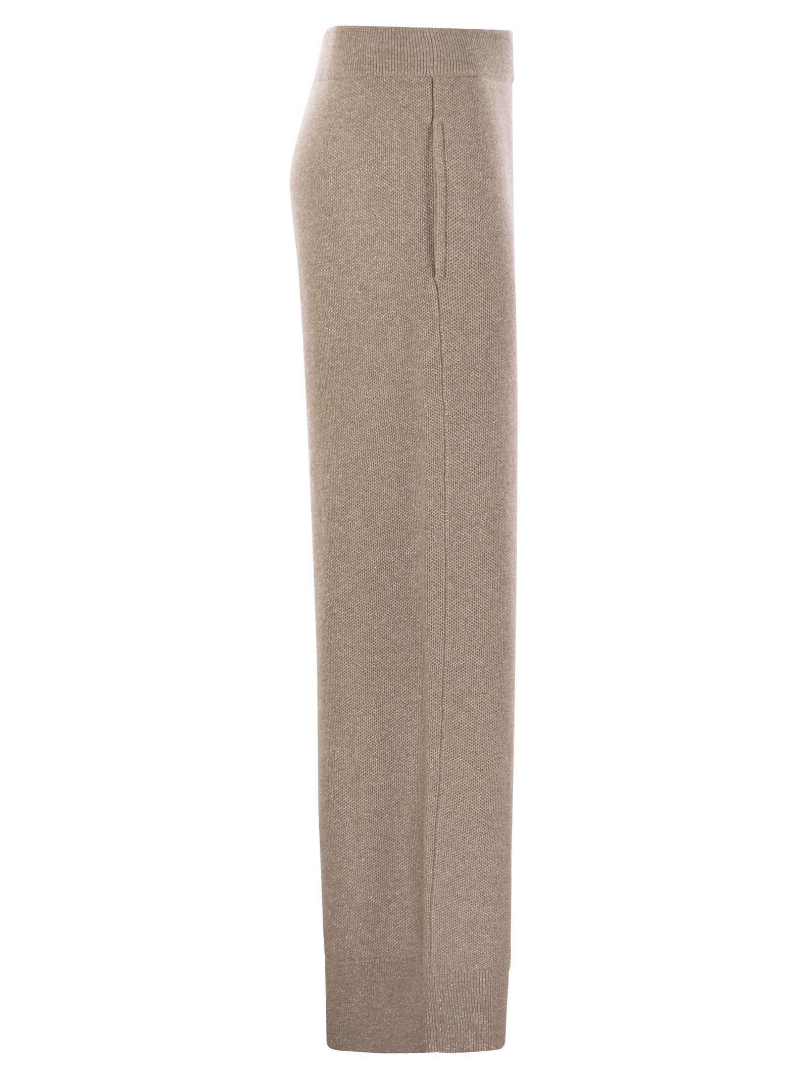 Brunello Cucinelli Women English Rib Cashmere And Viscose Knit Trousers by Luosophy