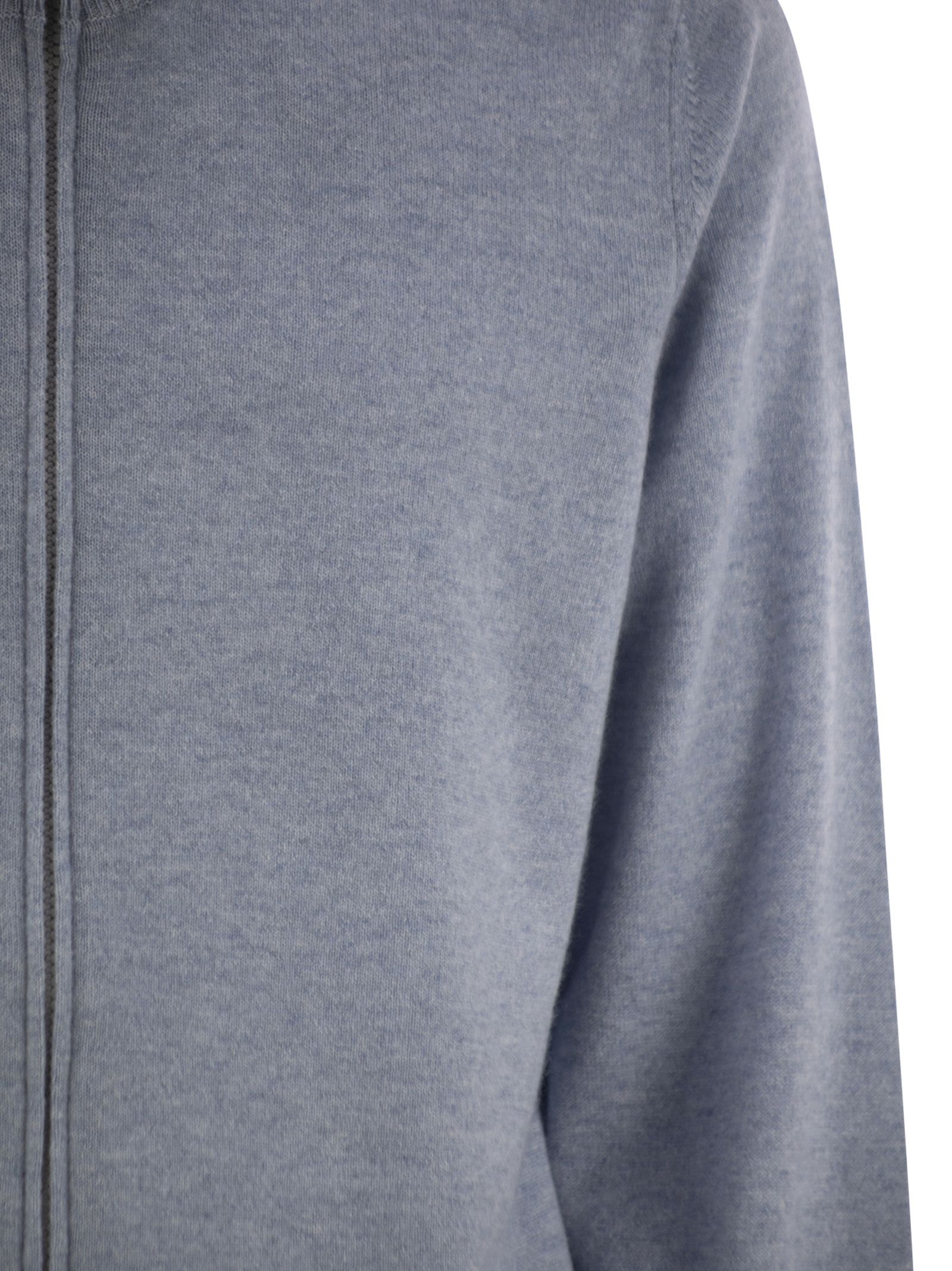 Brunello Cucinelli Men High-Necked Cashmere Cardigan With Zip by Luosophy