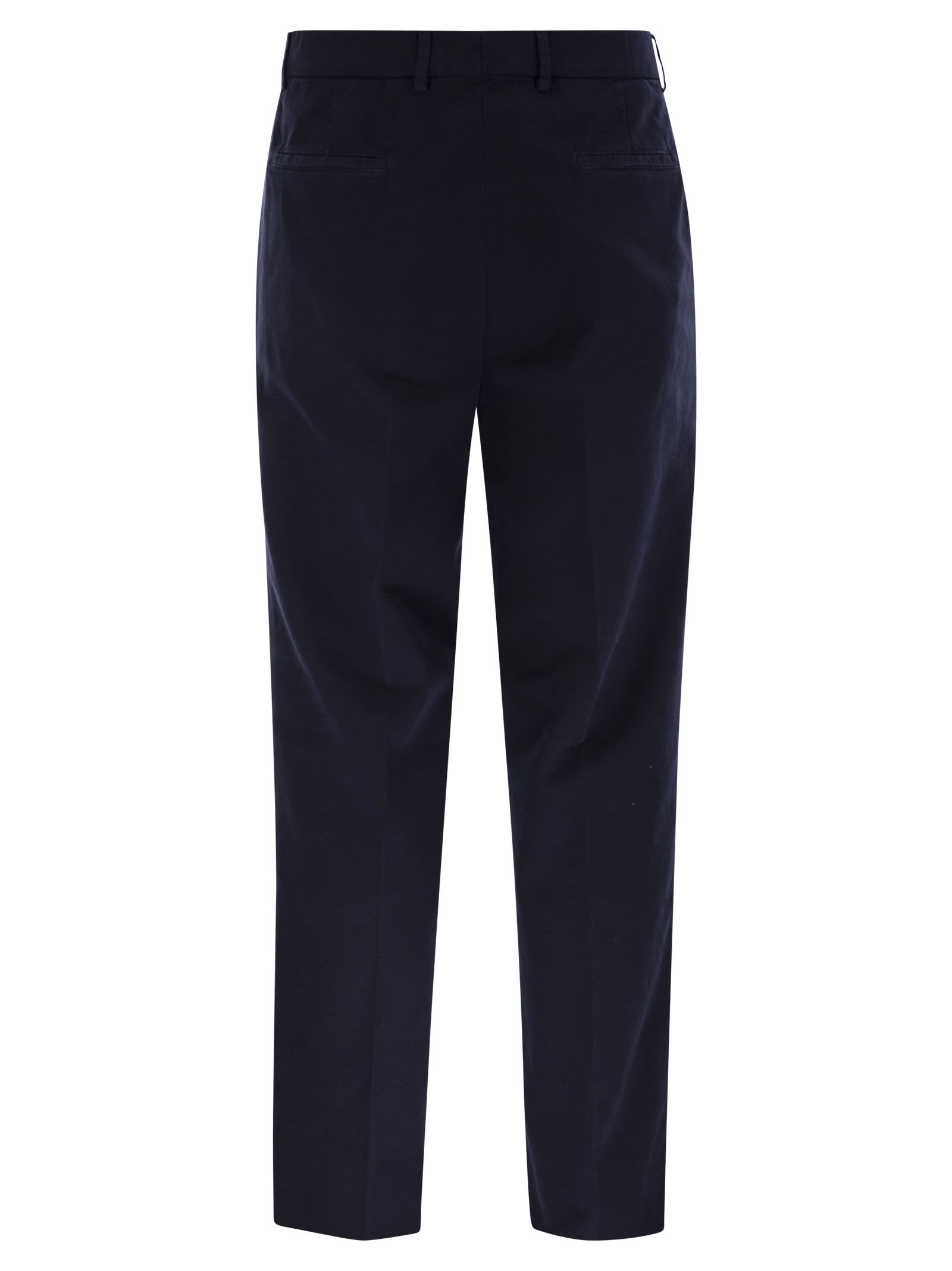Brunello Cucinelli Men Leisure Fit Trousers In Garment-Dyed Cotton Velvet With Darts by Luosophy