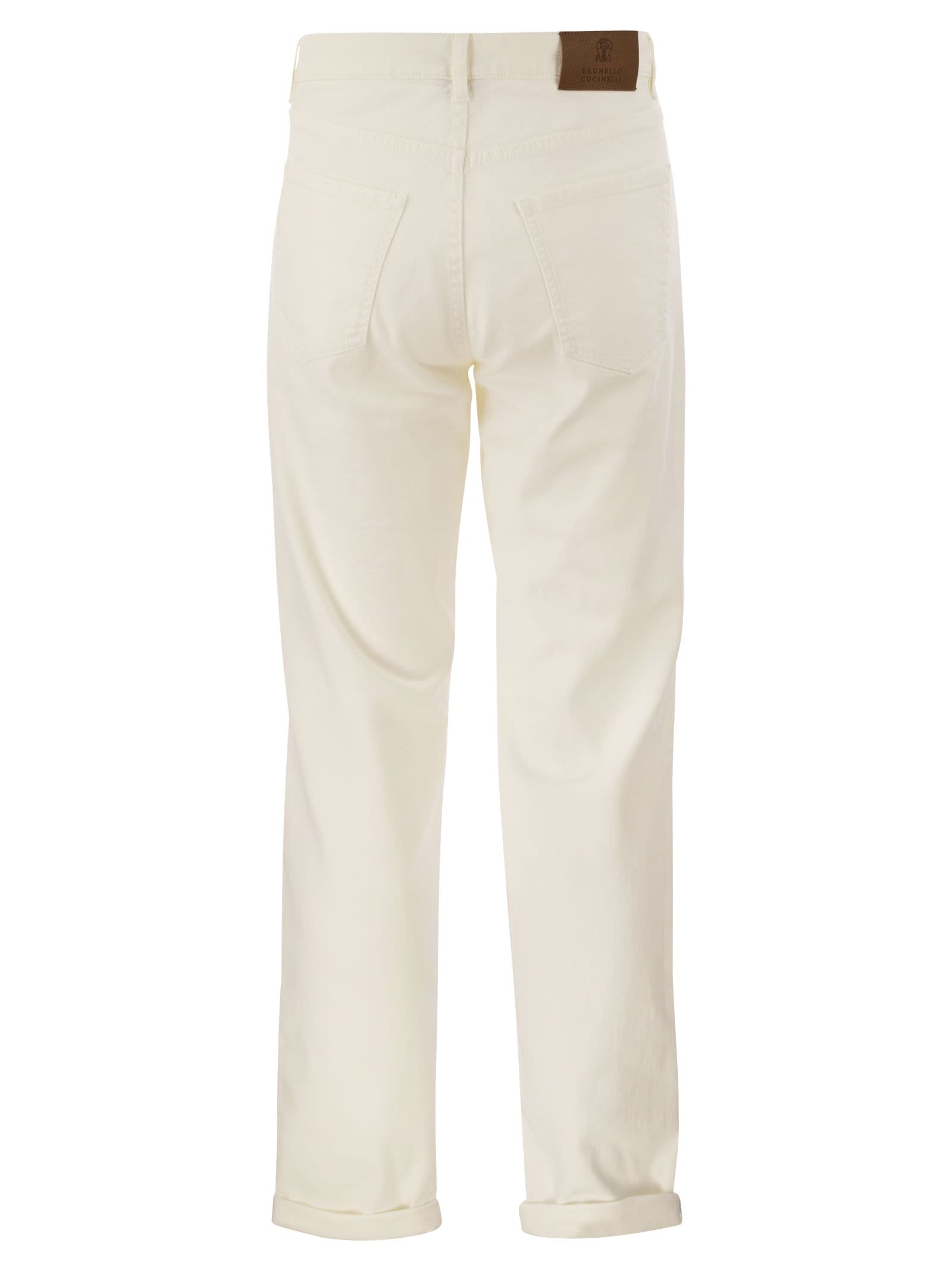 Brunello Cucinelli Men Five-Pocket Traditional Fit Trousers In Light Comfort-Dyed Denim by Luosophy