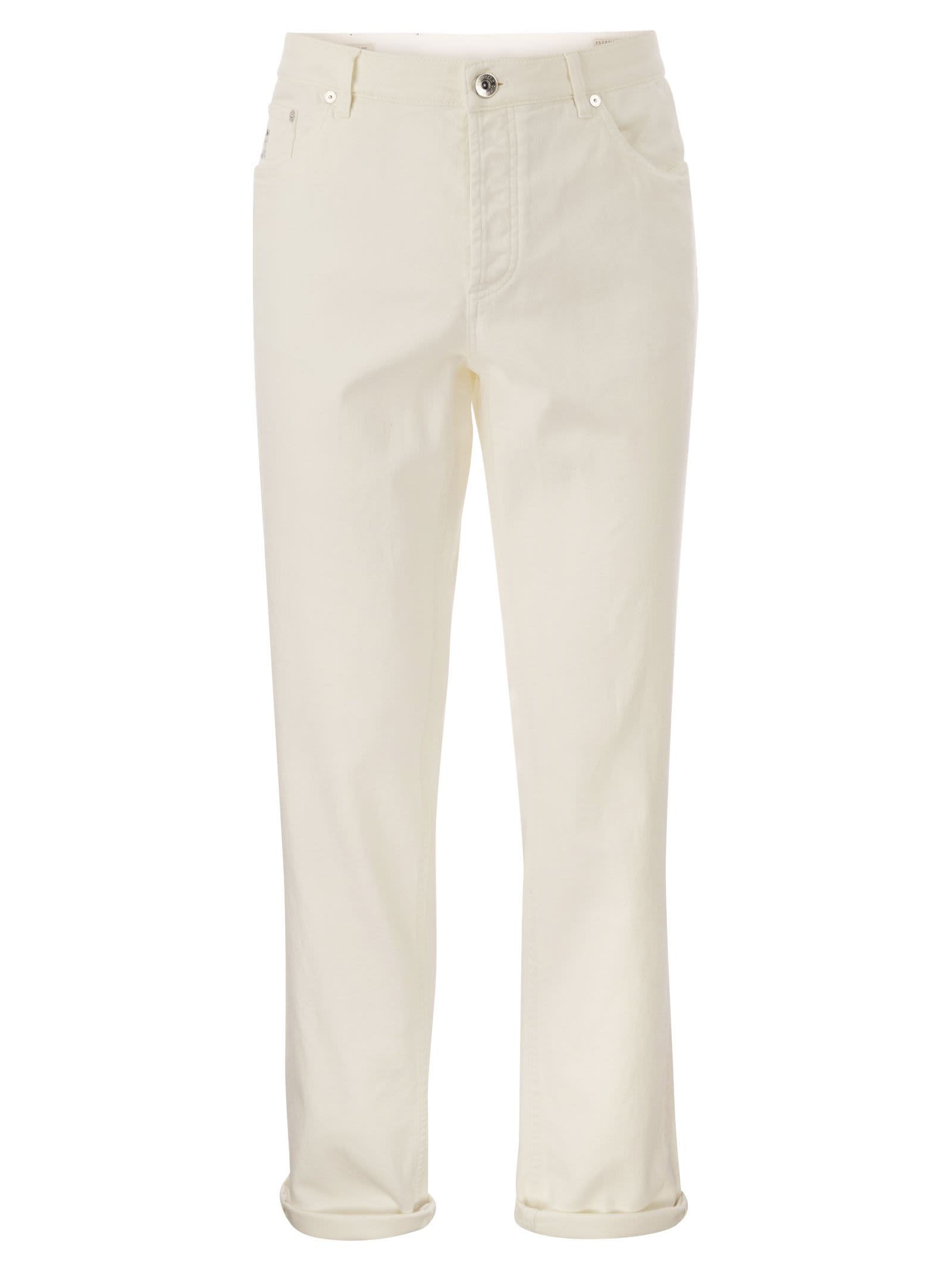 Brunello Cucinelli Men Five-Pocket Traditional Fit Trousers In Light Comfort-Dyed Denim by Luosophy