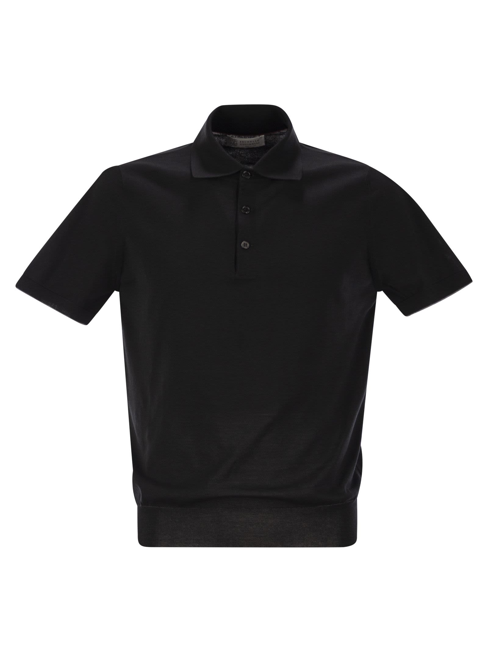 Brunello Cucinelli Men Lightweight Cotton Knit Polo Shirt