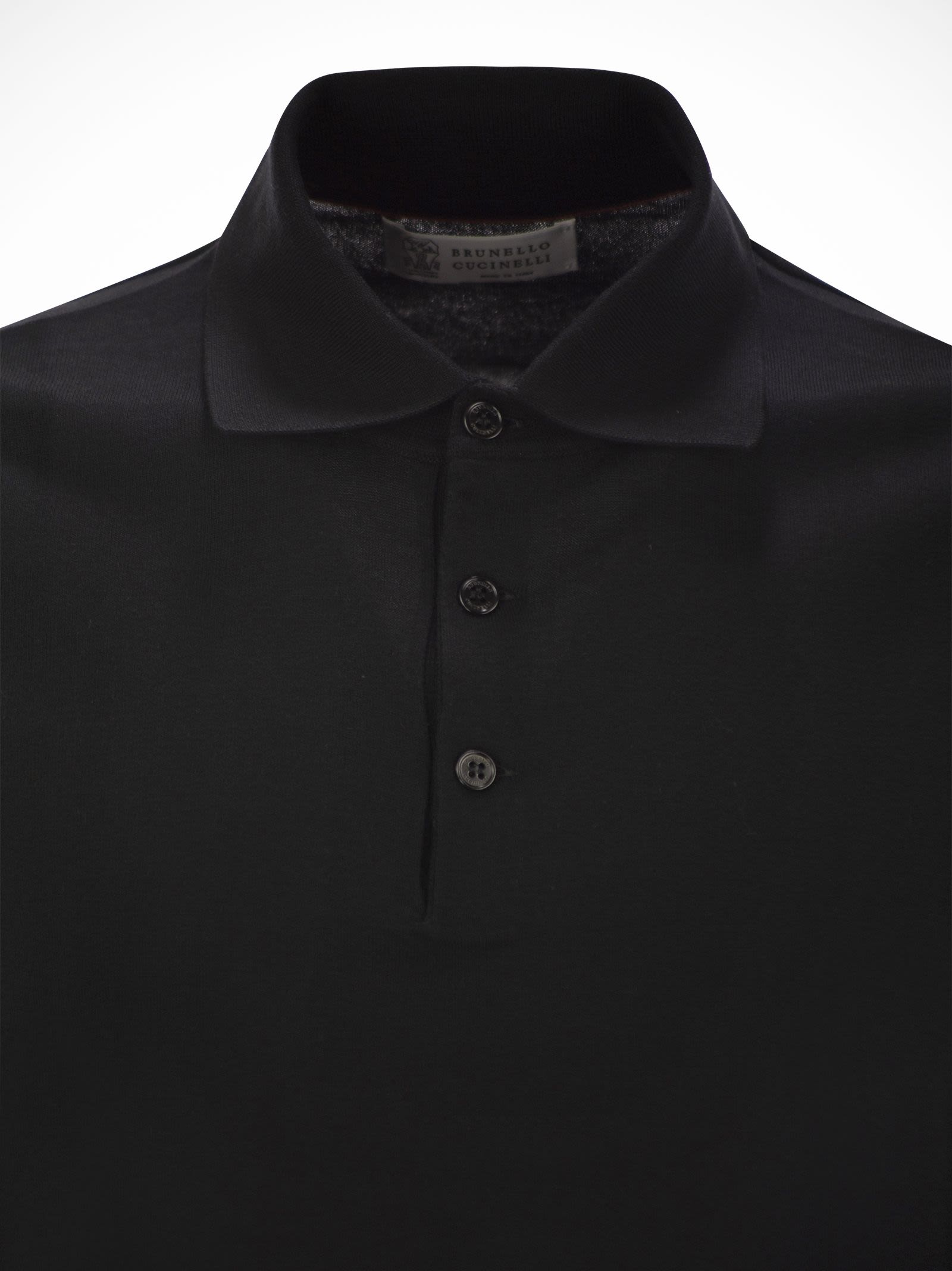 Brunello Cucinelli Men Lightweight Cotton Knit Polo Shirt
