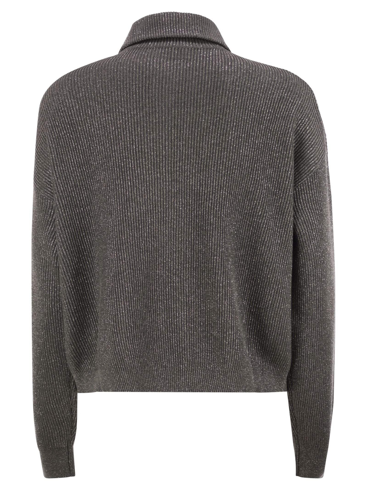 Brunello Cucinelli Women Cotton And Viscose Rib Knit High Collar