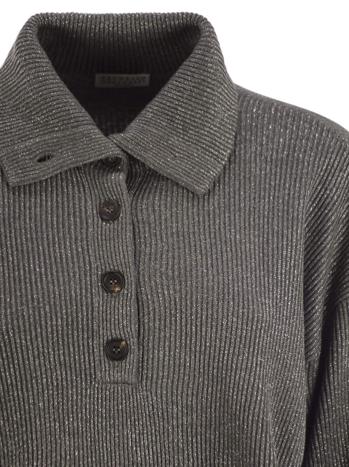 Brunello Cucinelli Women Cotton And Viscose Rib Knit High Collar