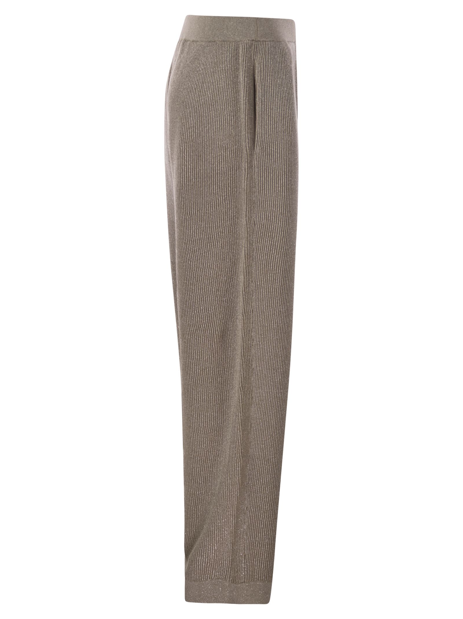 Brunello Cucinelli Women English Rib Cotton And Viscose Pants by Luosophy