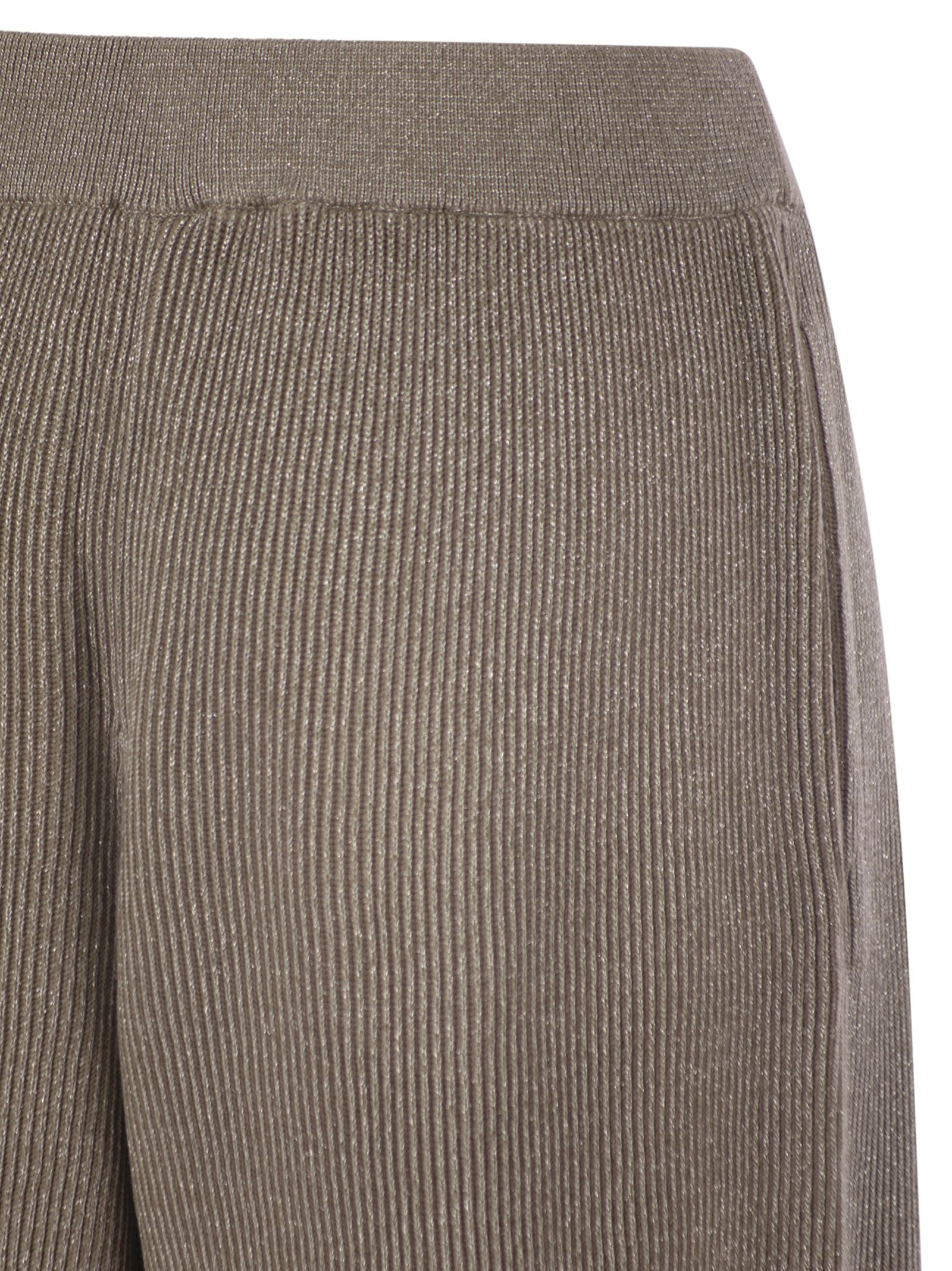 Brunello Cucinelli Women English Rib Cotton And Viscose Pants by Luosophy