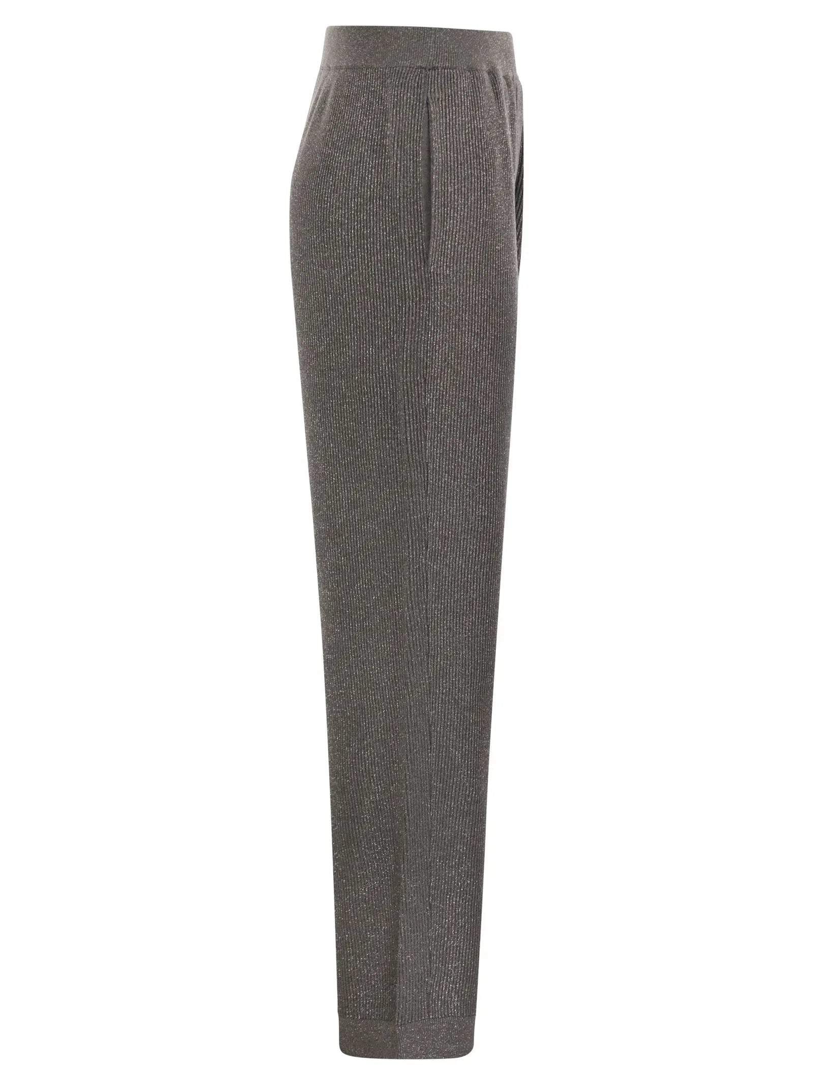 Brunello Cucinelli Women English Rib Cotton And Viscose Pants