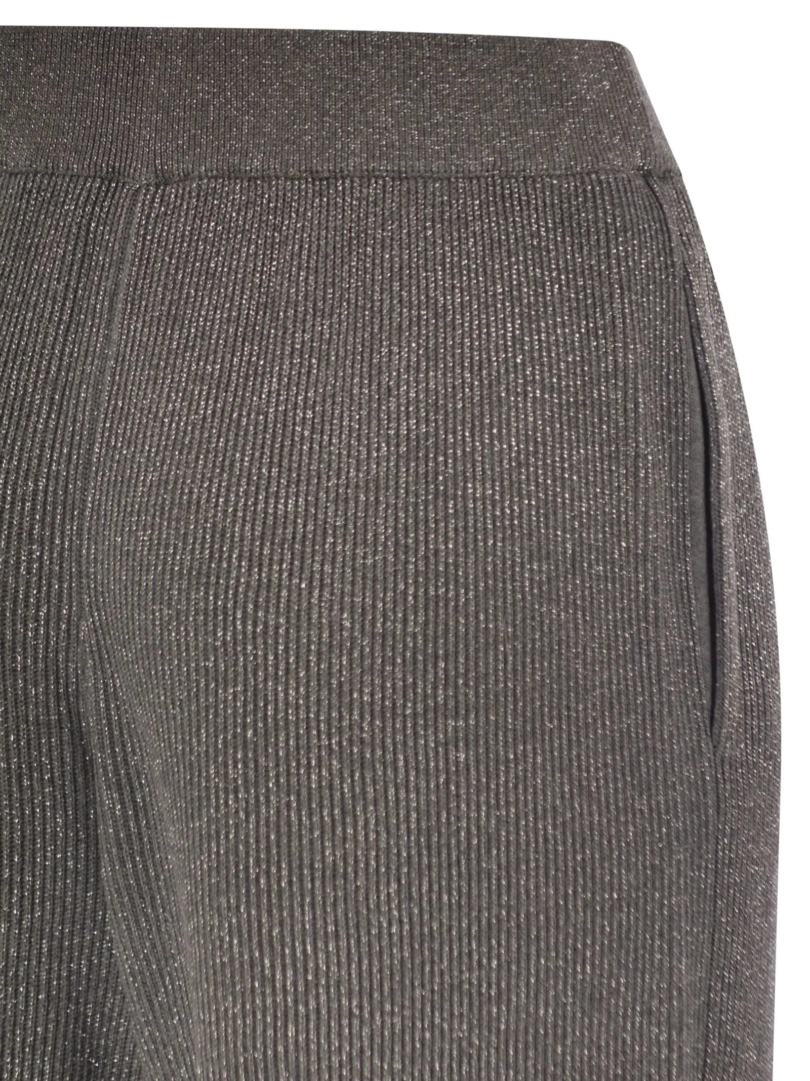 Brunello Cucinelli Women English Rib Cotton And Viscose Pants